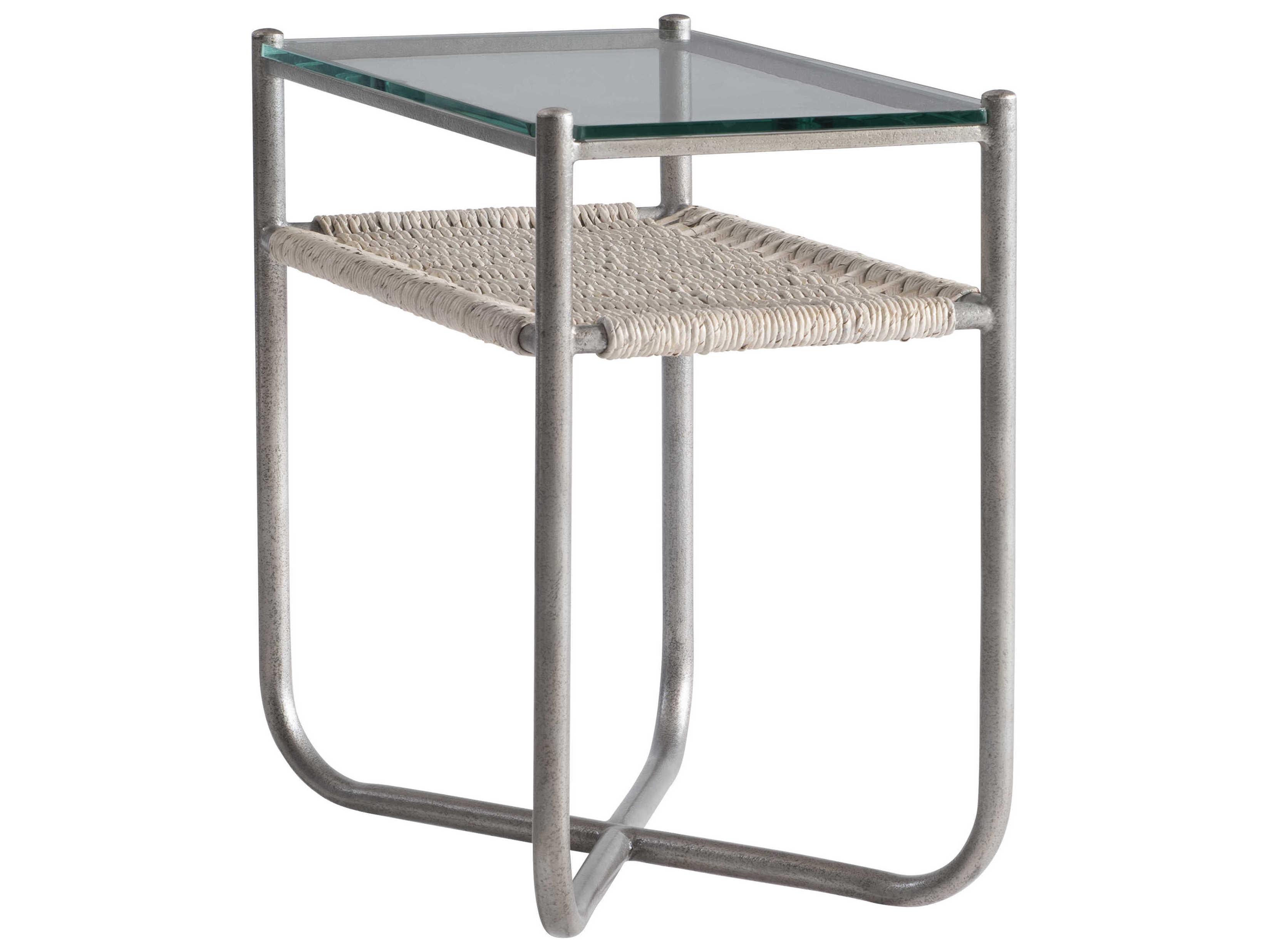 Bernhardt Kendo Rectangular Glass Graphite End Table