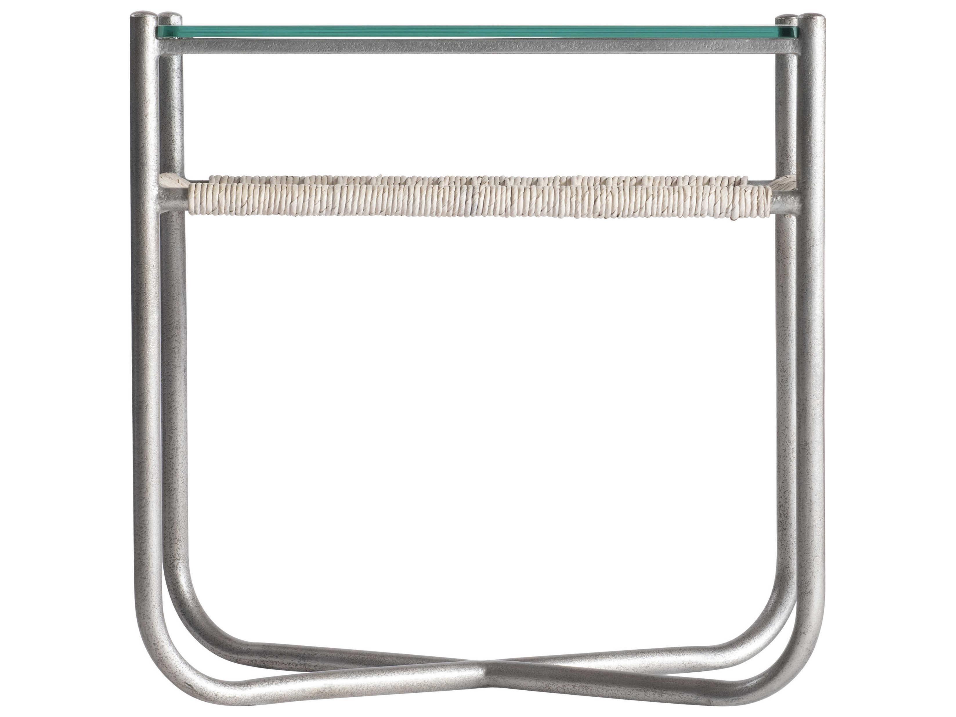 Bernhardt Kendo Rectangular Glass Graphite End Table