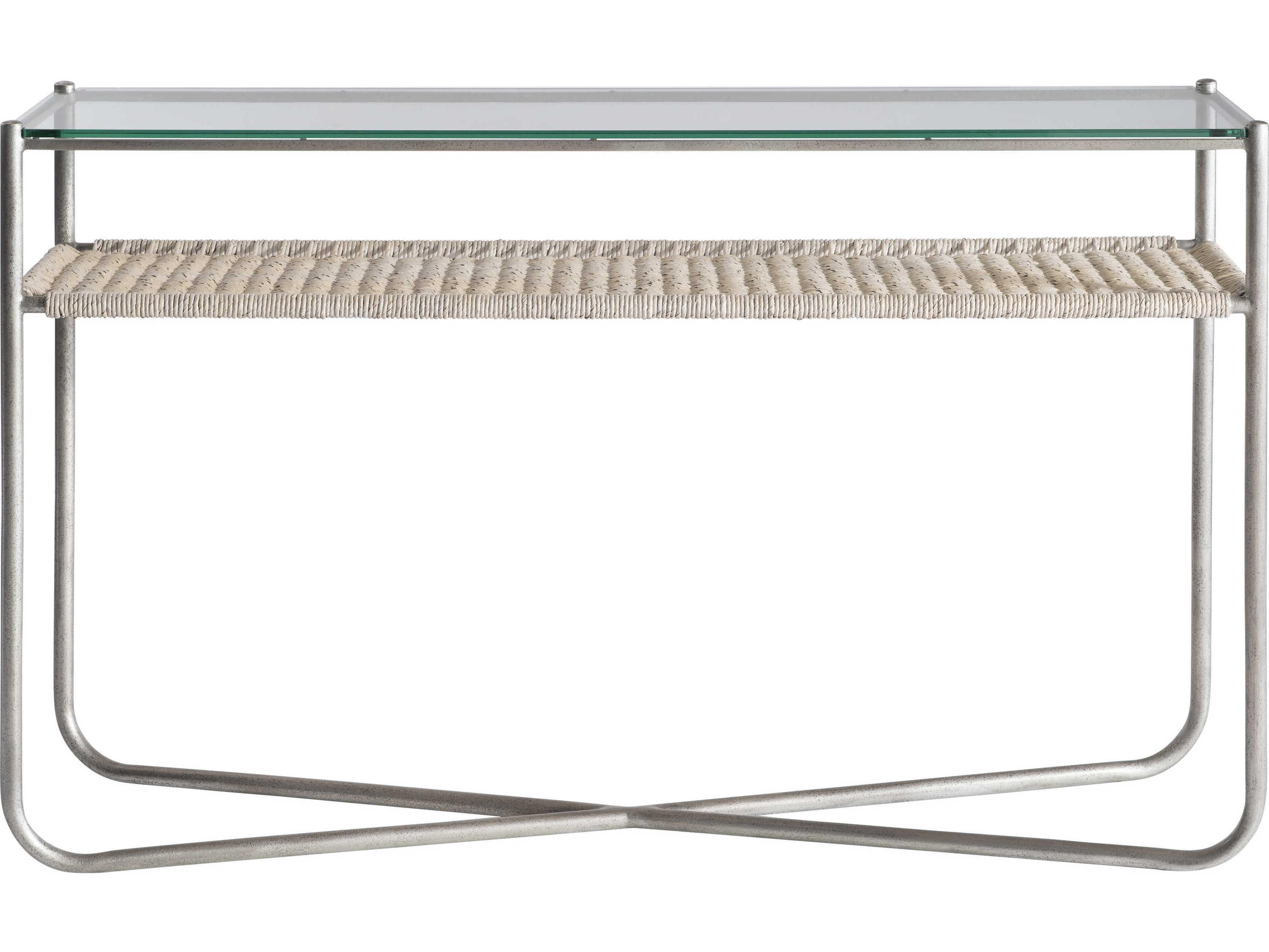 Bernhardt Kendo Rectangular Glass Graphite Console Table