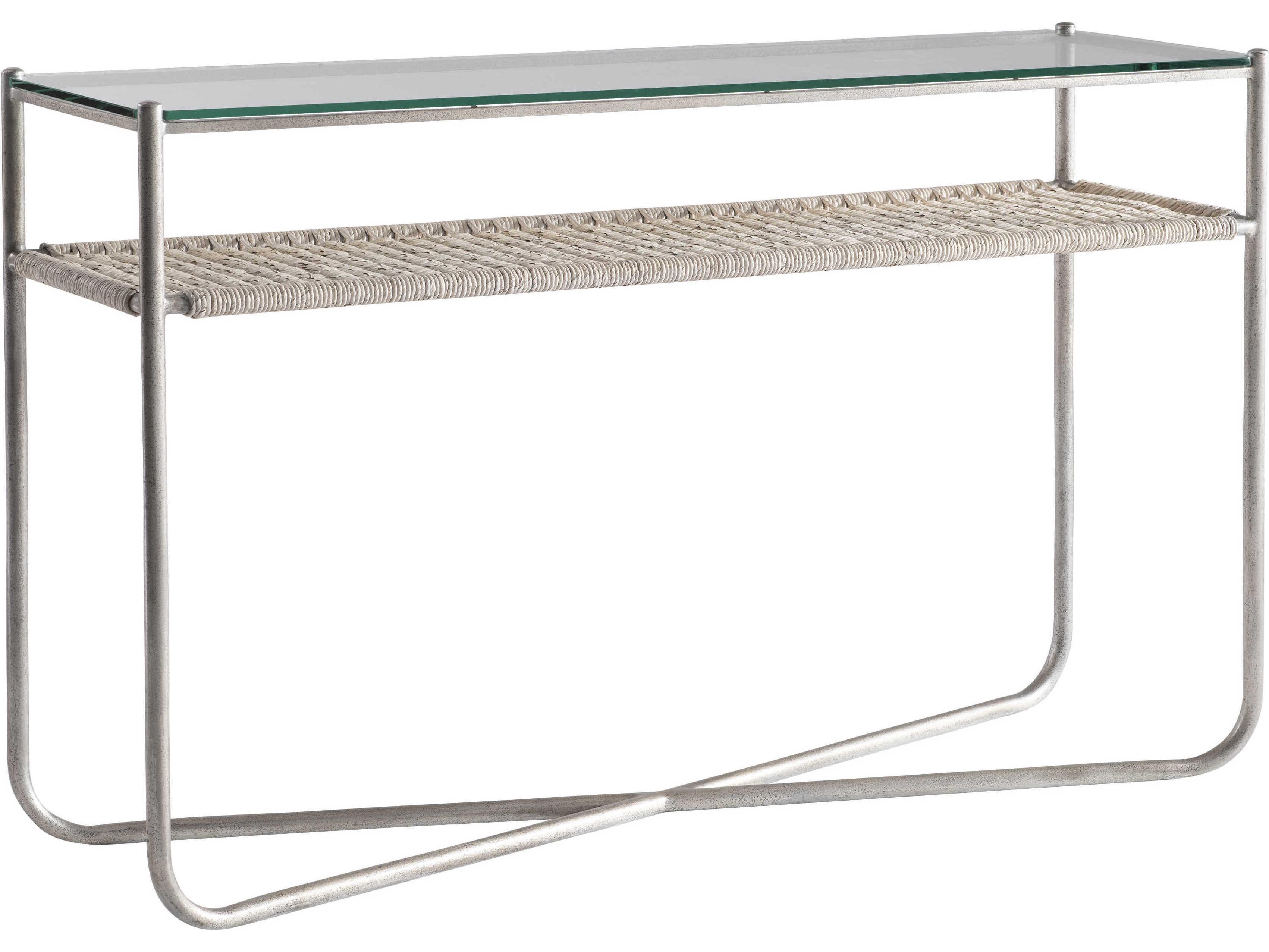 Bernhardt Kendo Rectangular Glass Graphite Console Table