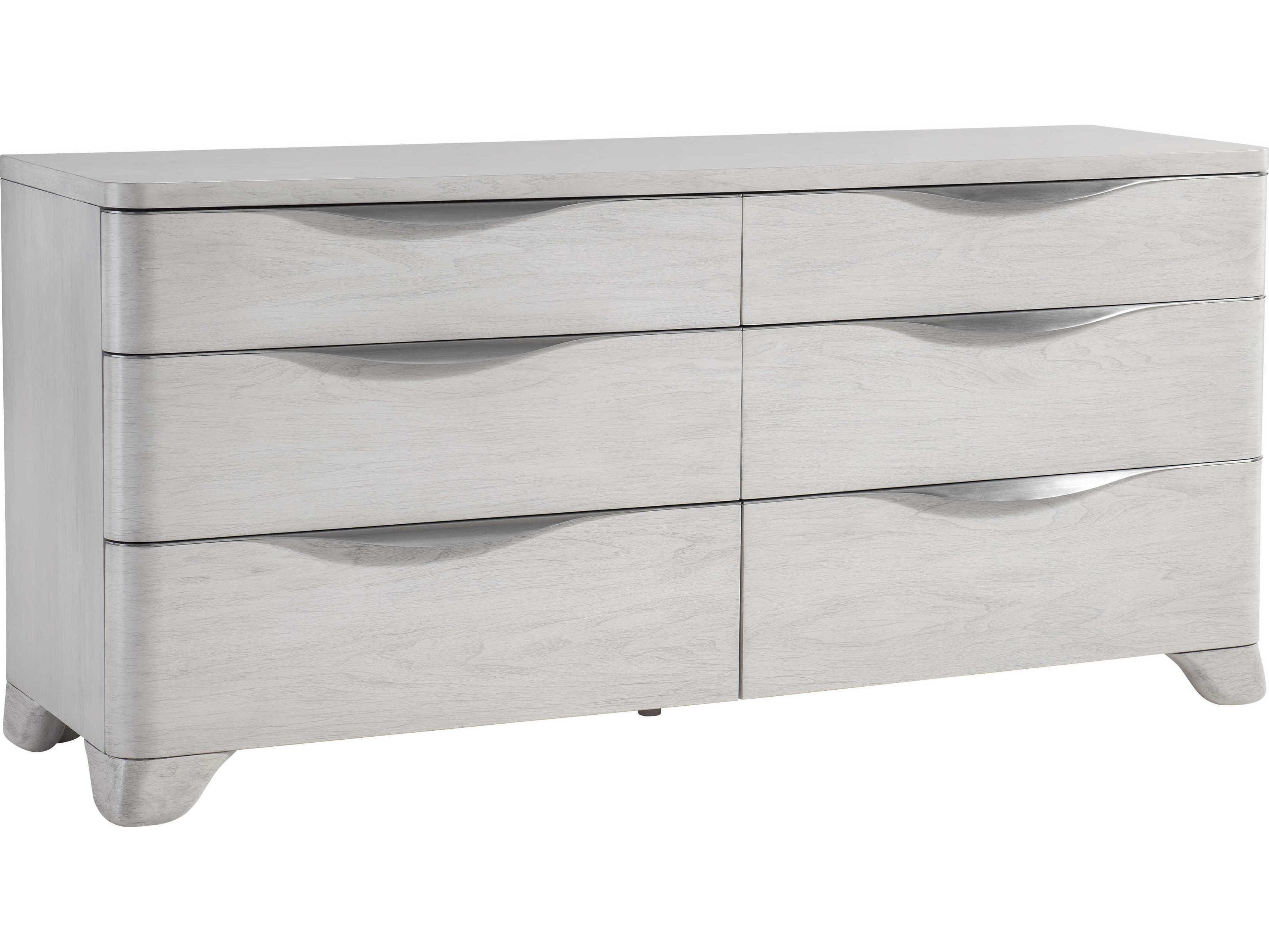 Bernhardt Sereno 6-Drawers White Walnut Wood Double Dresser