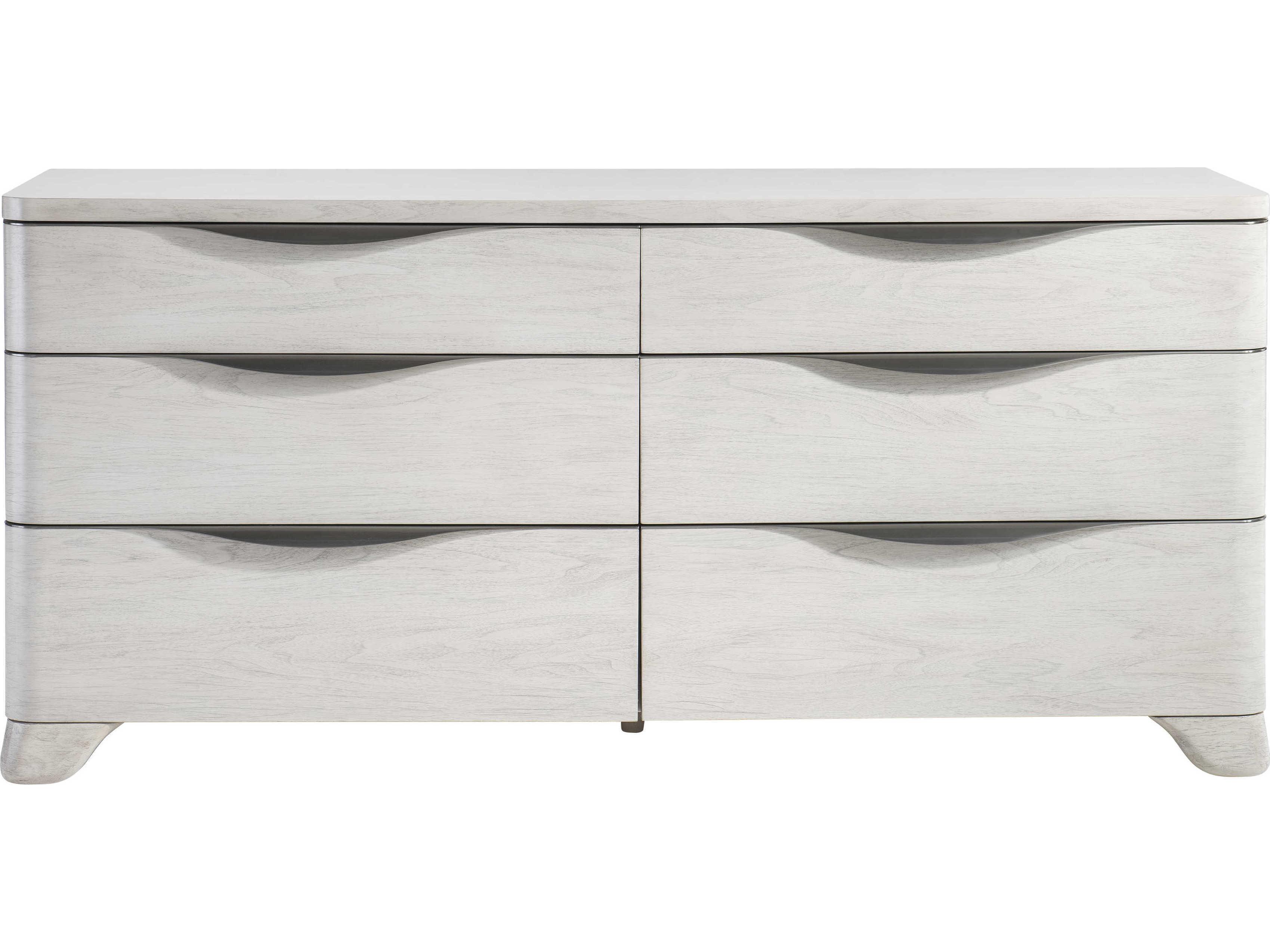 Bernhardt Sereno 6-Drawers White Walnut Wood Double Dresser