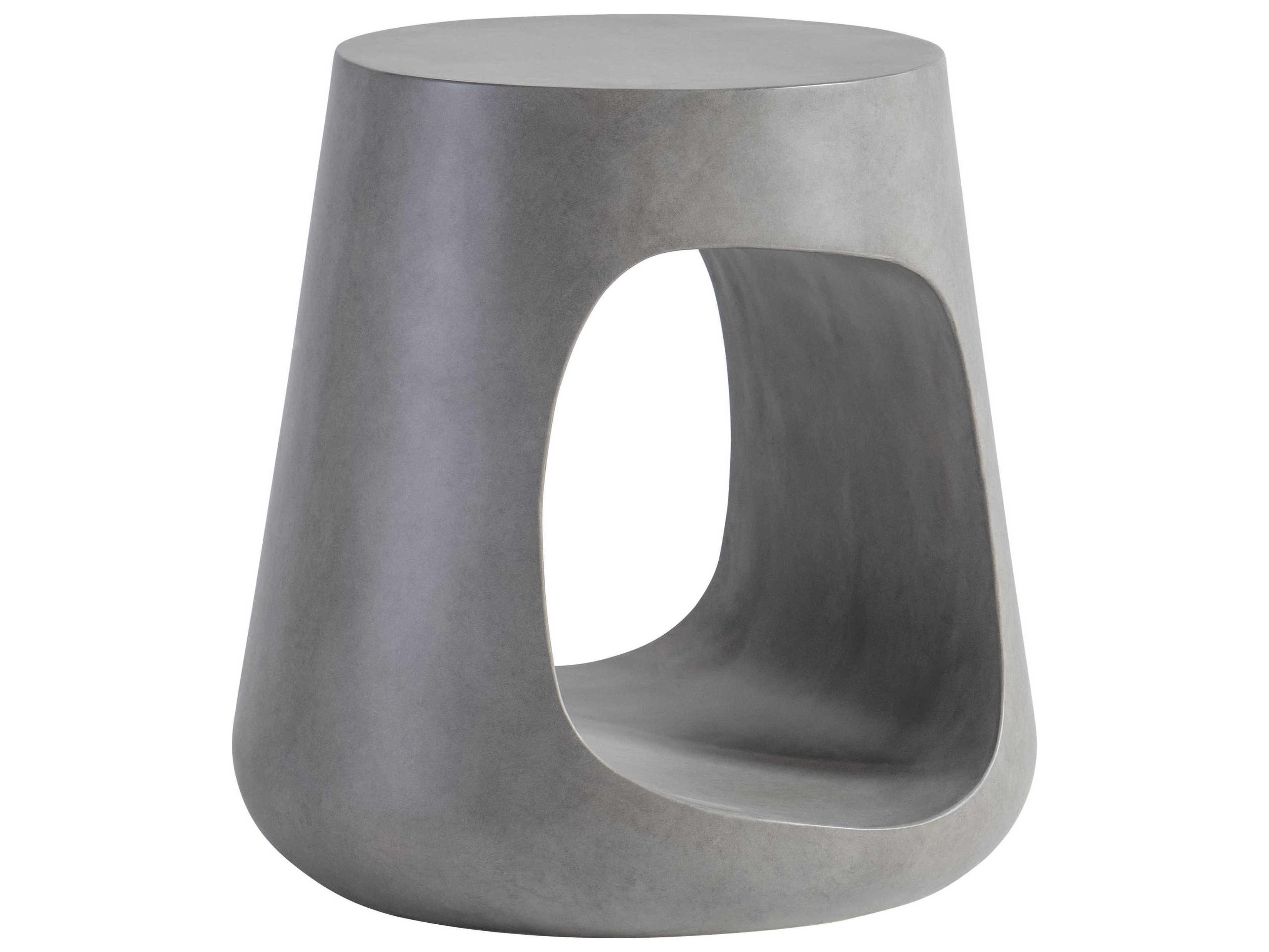 Bernhardt Sereno Round Resin Sasso Faux Stone End Table