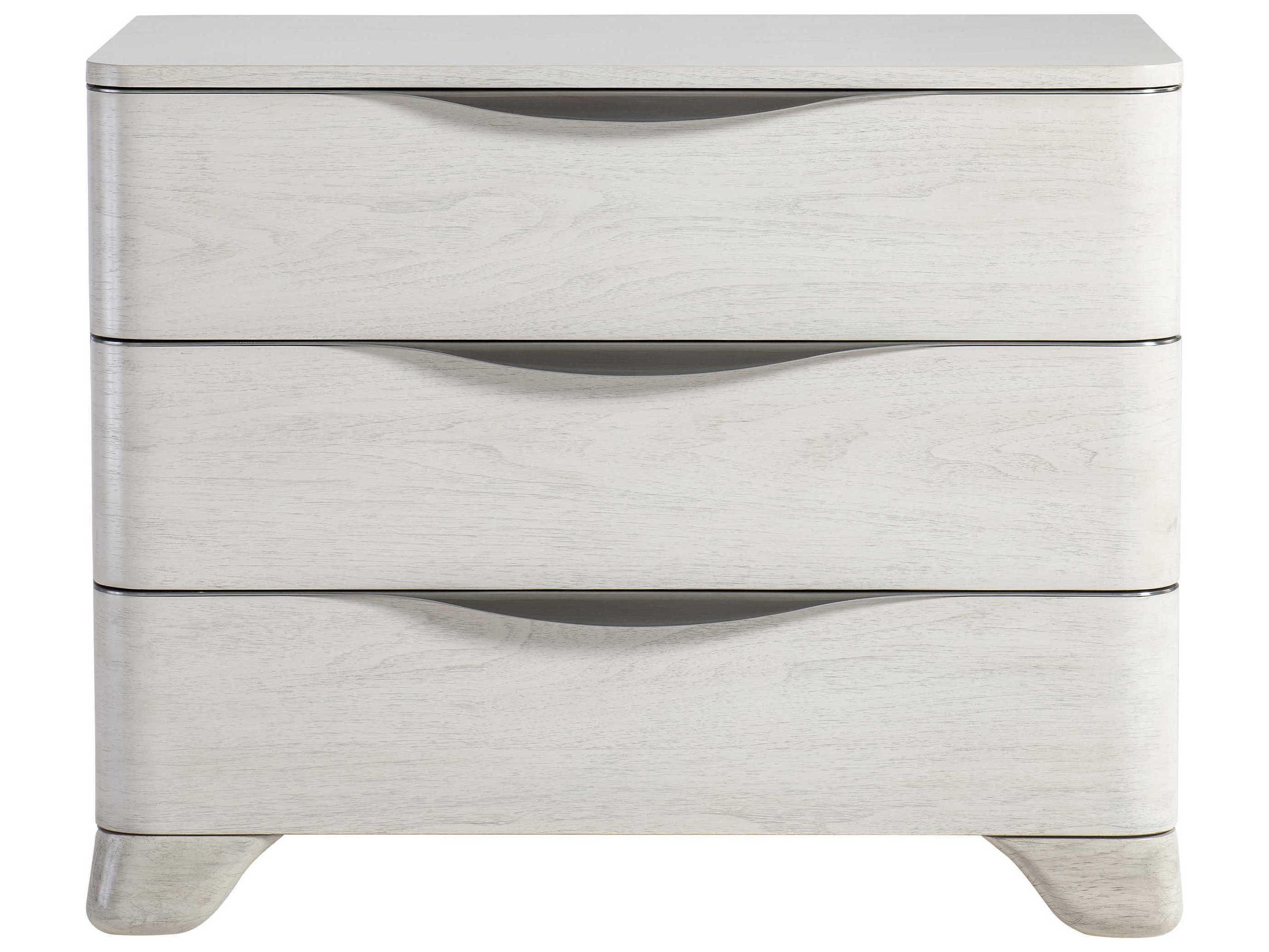 Bernhardt Sereno 3-Drawers White Walnut Wood Nightstand
