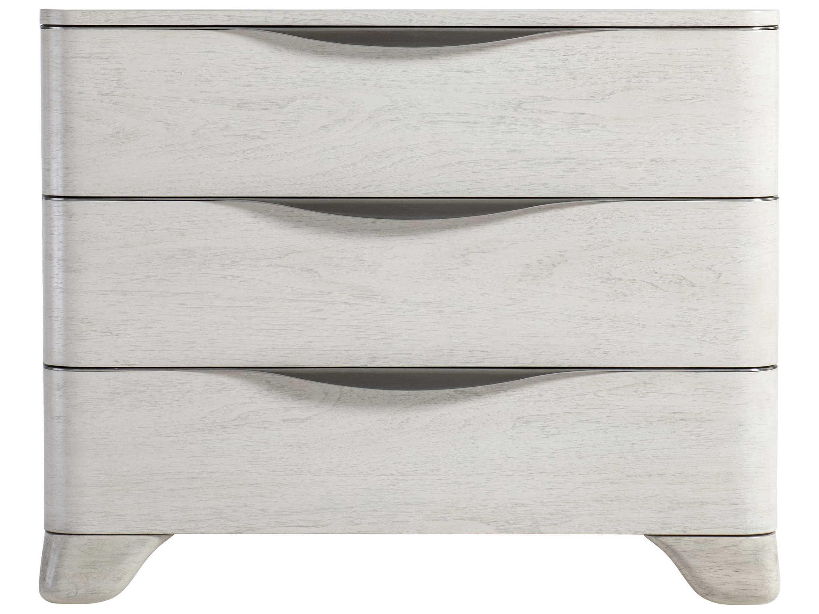 Bernhardt Sereno 3-Drawers White Walnut Wood Nightstand