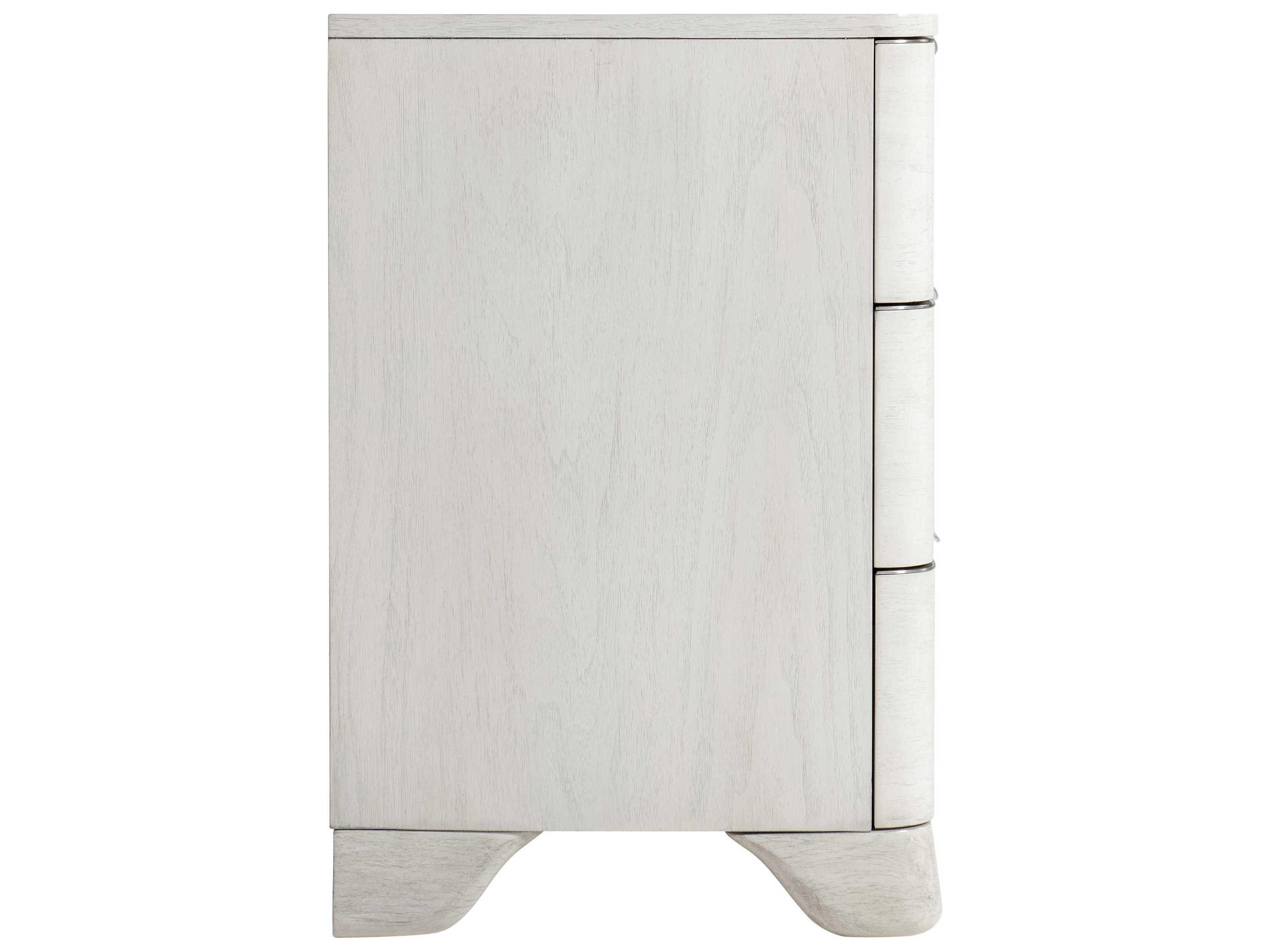 Bernhardt Sereno 3-Drawers White Walnut Wood Nightstand