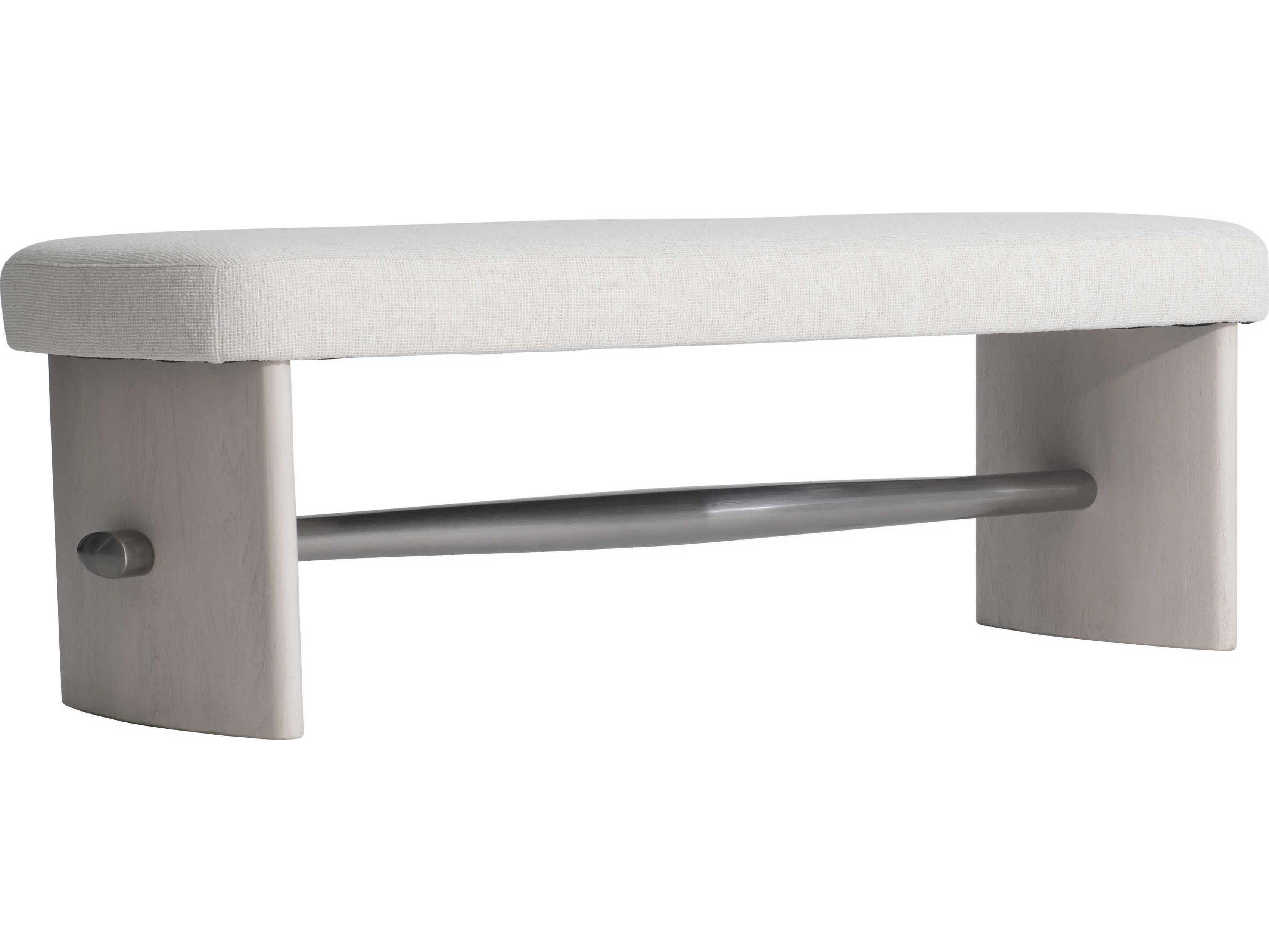 Bernhardt Sereno Lutra Faux Stone White Upholstered Accent Bench