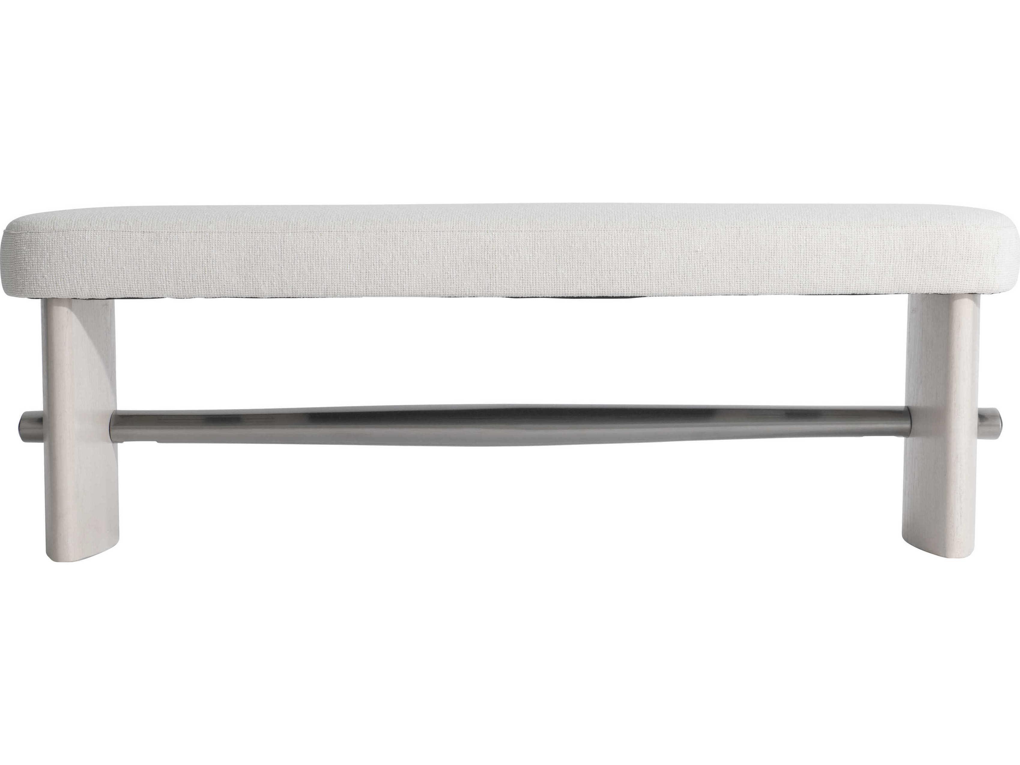 Bernhardt Sereno Lutra Faux Stone White Upholstered Accent Bench