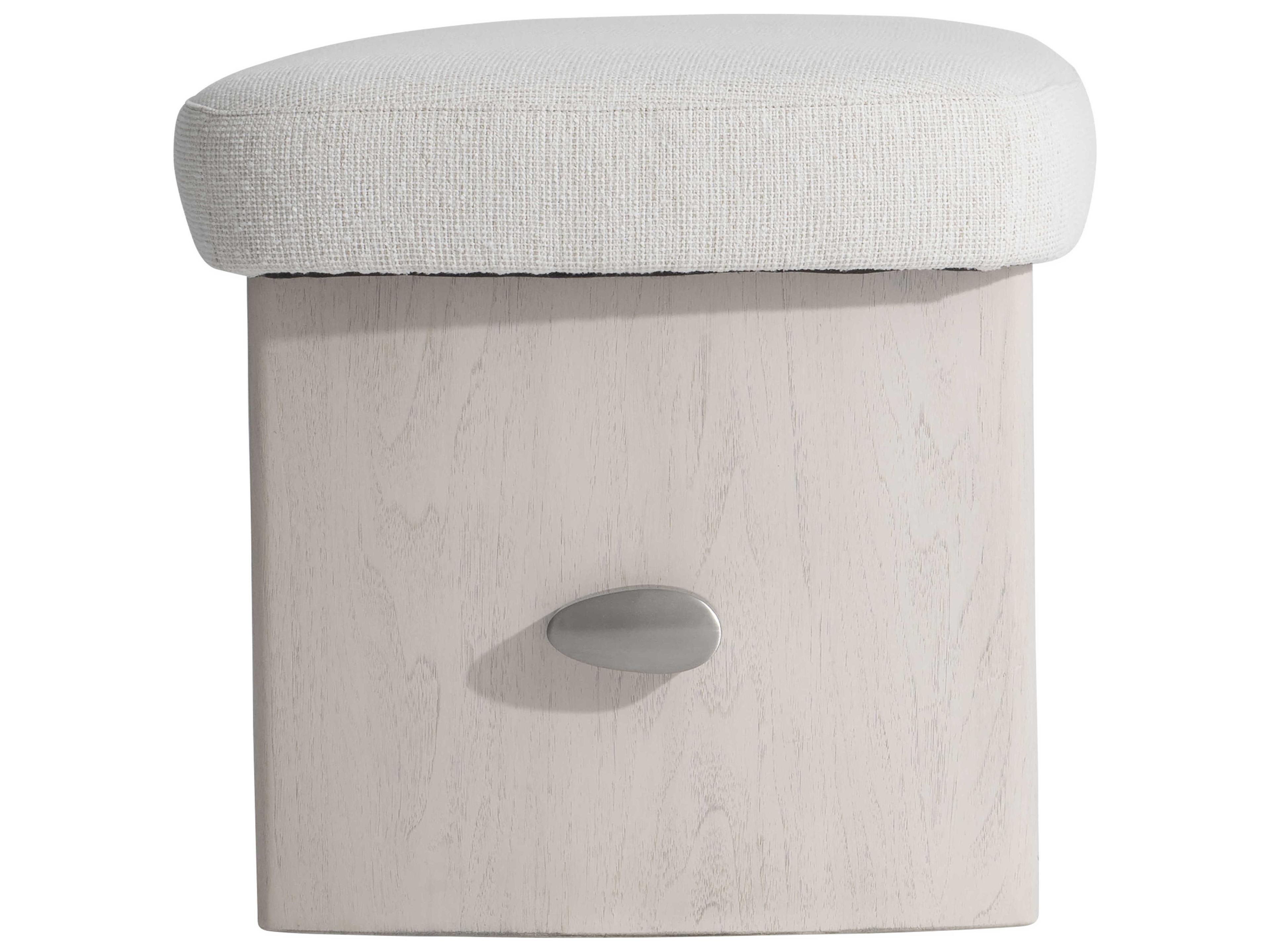 Bernhardt Sereno Lutra Faux Stone White Upholstered Accent Bench
