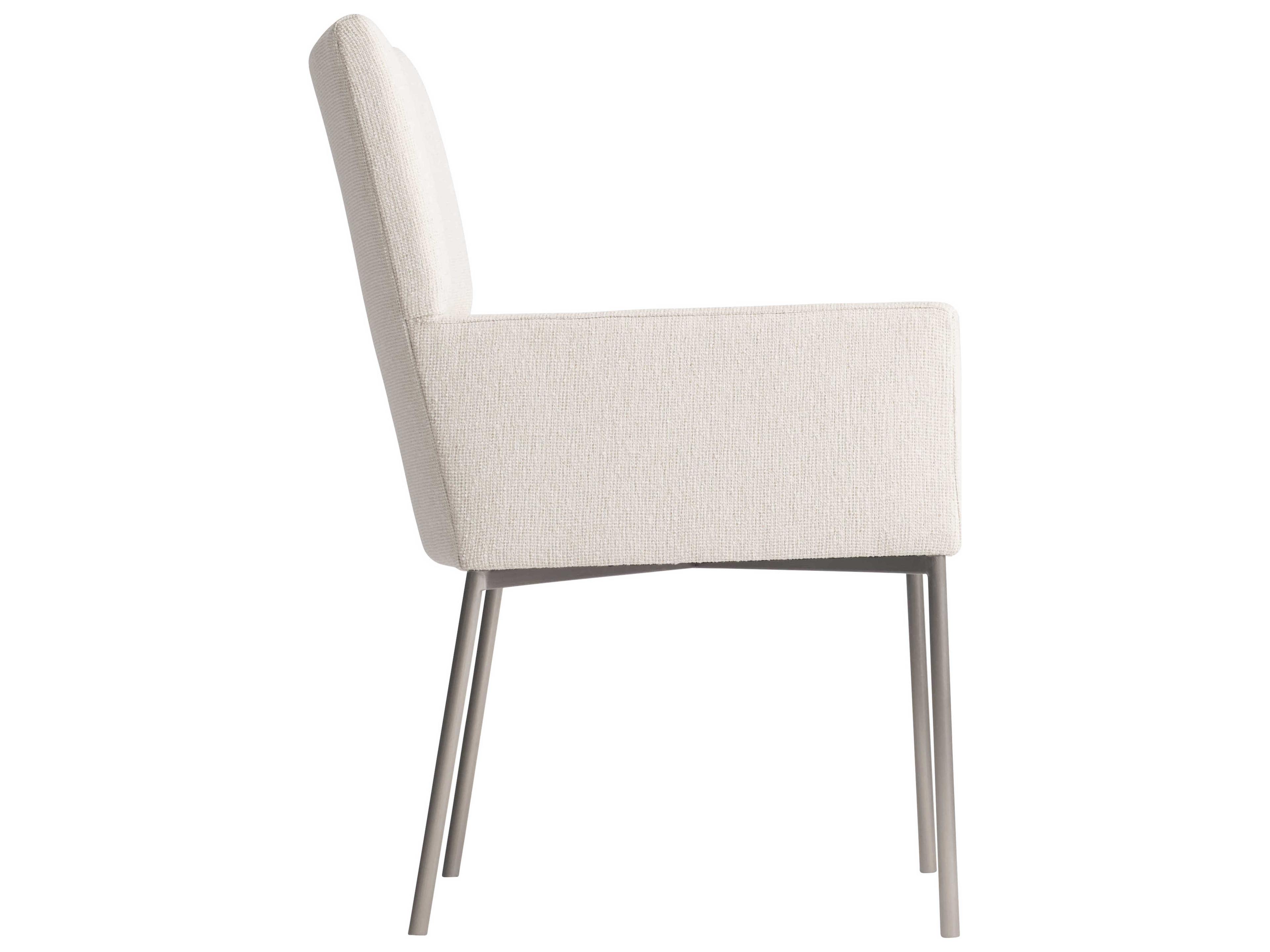 Bernhardt Sereno White Upholstered Arm Dining Chair