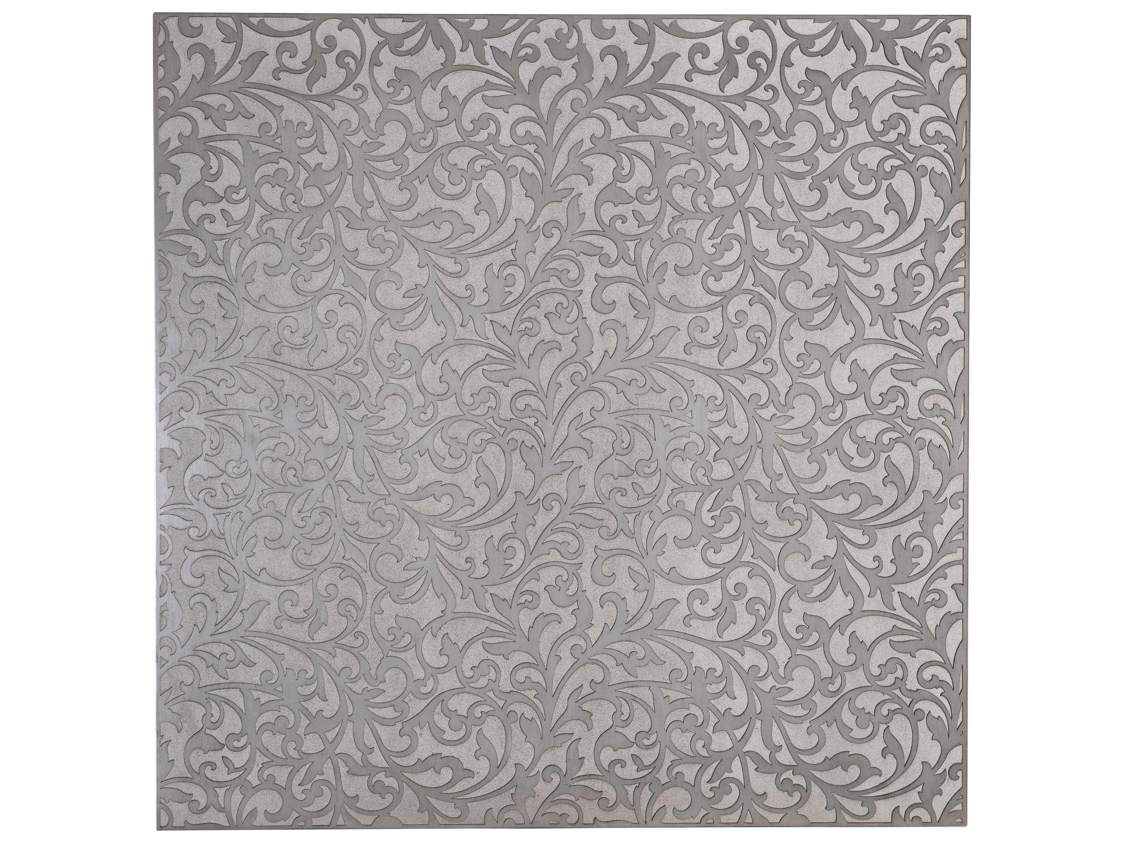 Bernhardt Cornelia Square Metal Glazed Stainless Steel Coffee Table