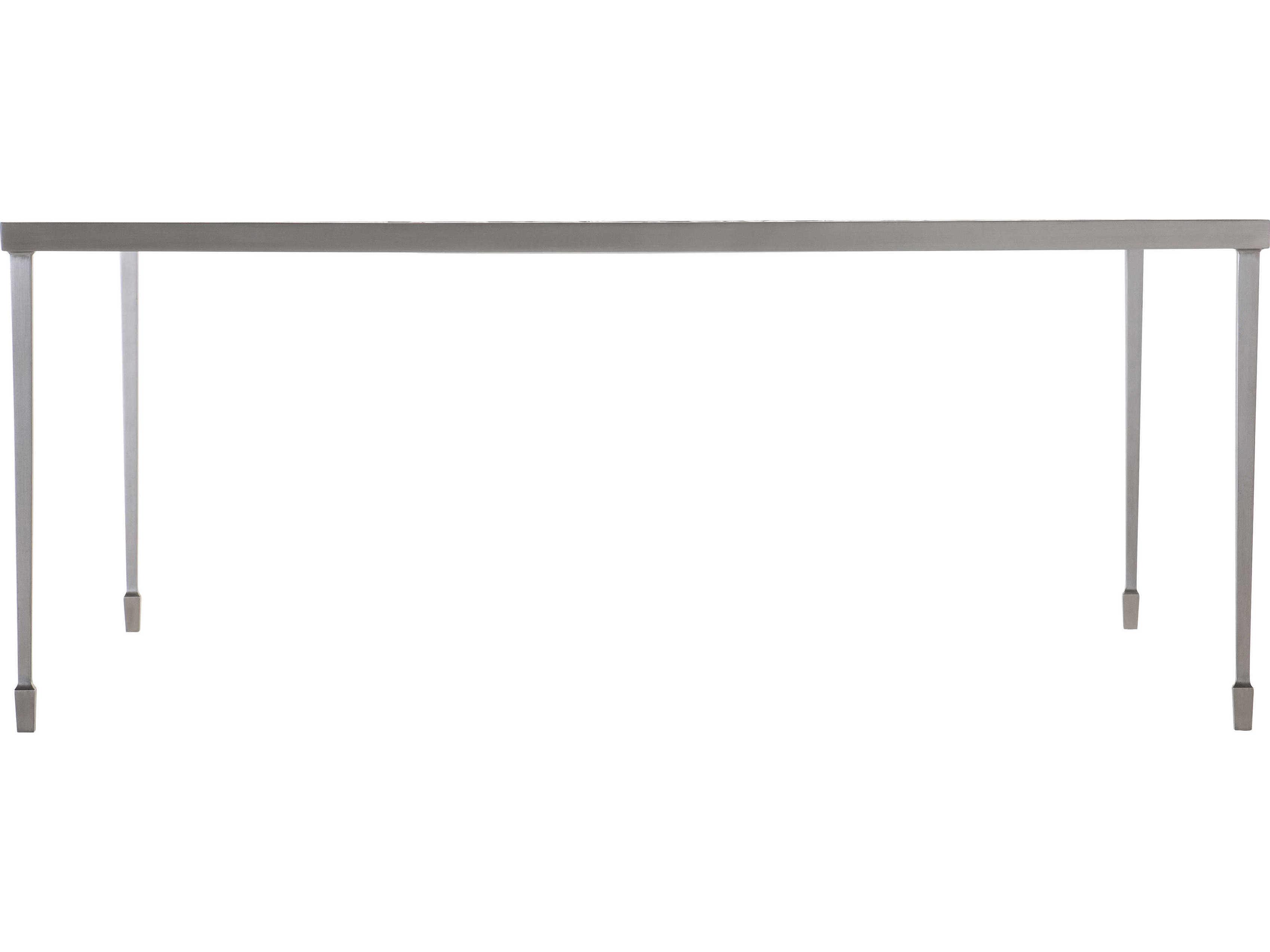 Bernhardt Cornelia Square Metal Glazed Stainless Steel Coffee Table