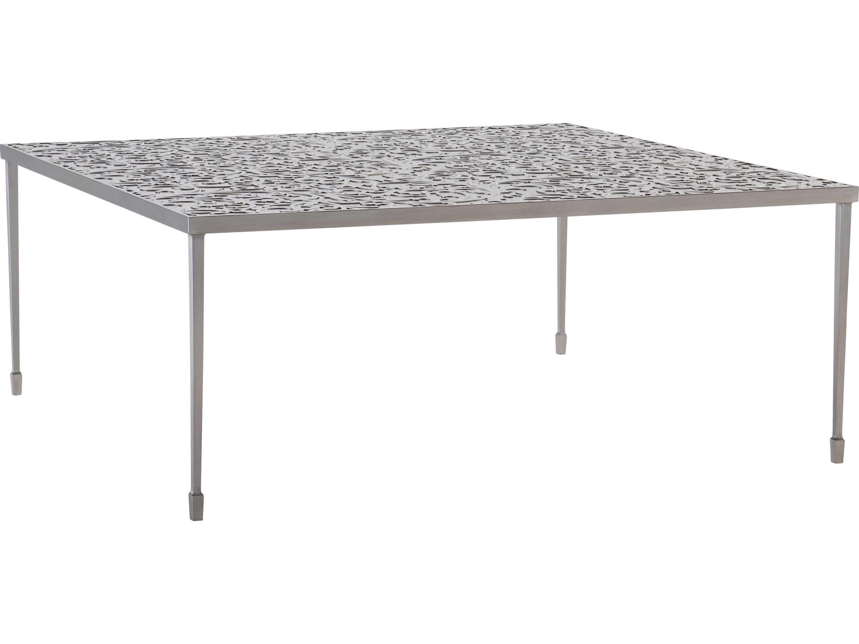Bernhardt Cornelia Square Metal Glazed Stainless Steel Coffee Table