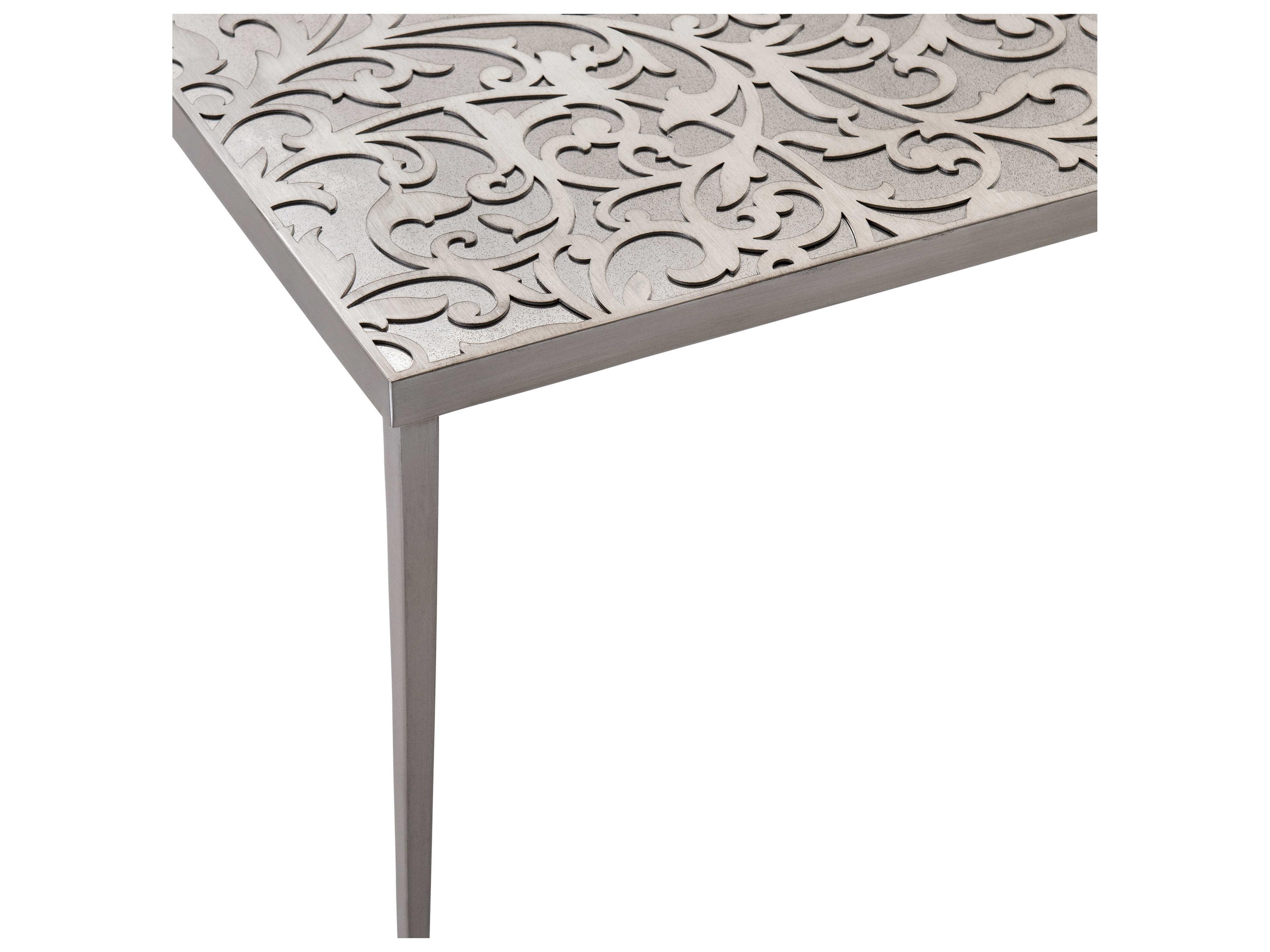 Bernhardt Cornelia Square Metal Glazed Stainless Steel Coffee Table