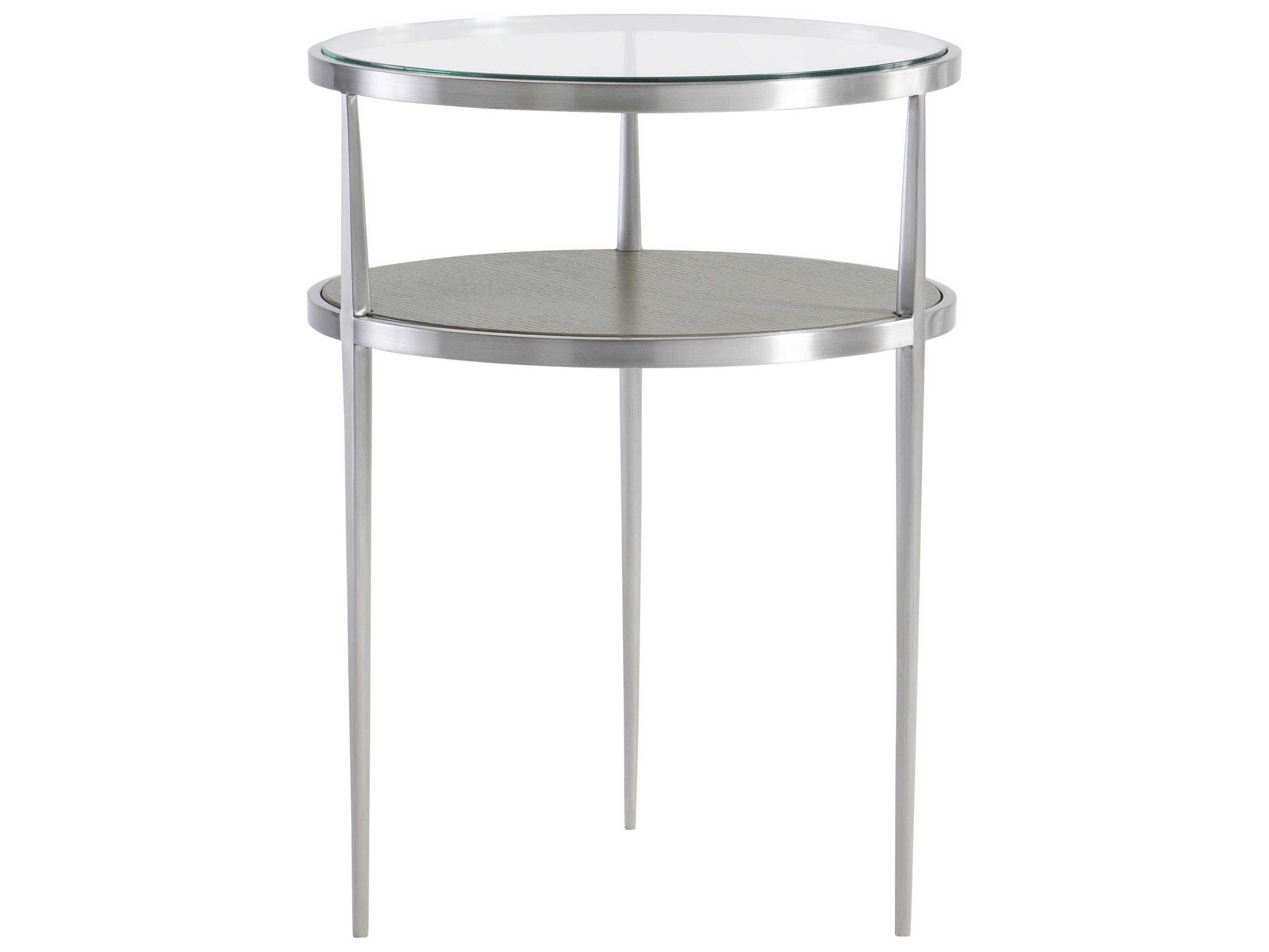Bernhardt Cornelia Round Glass Nebbia End Table