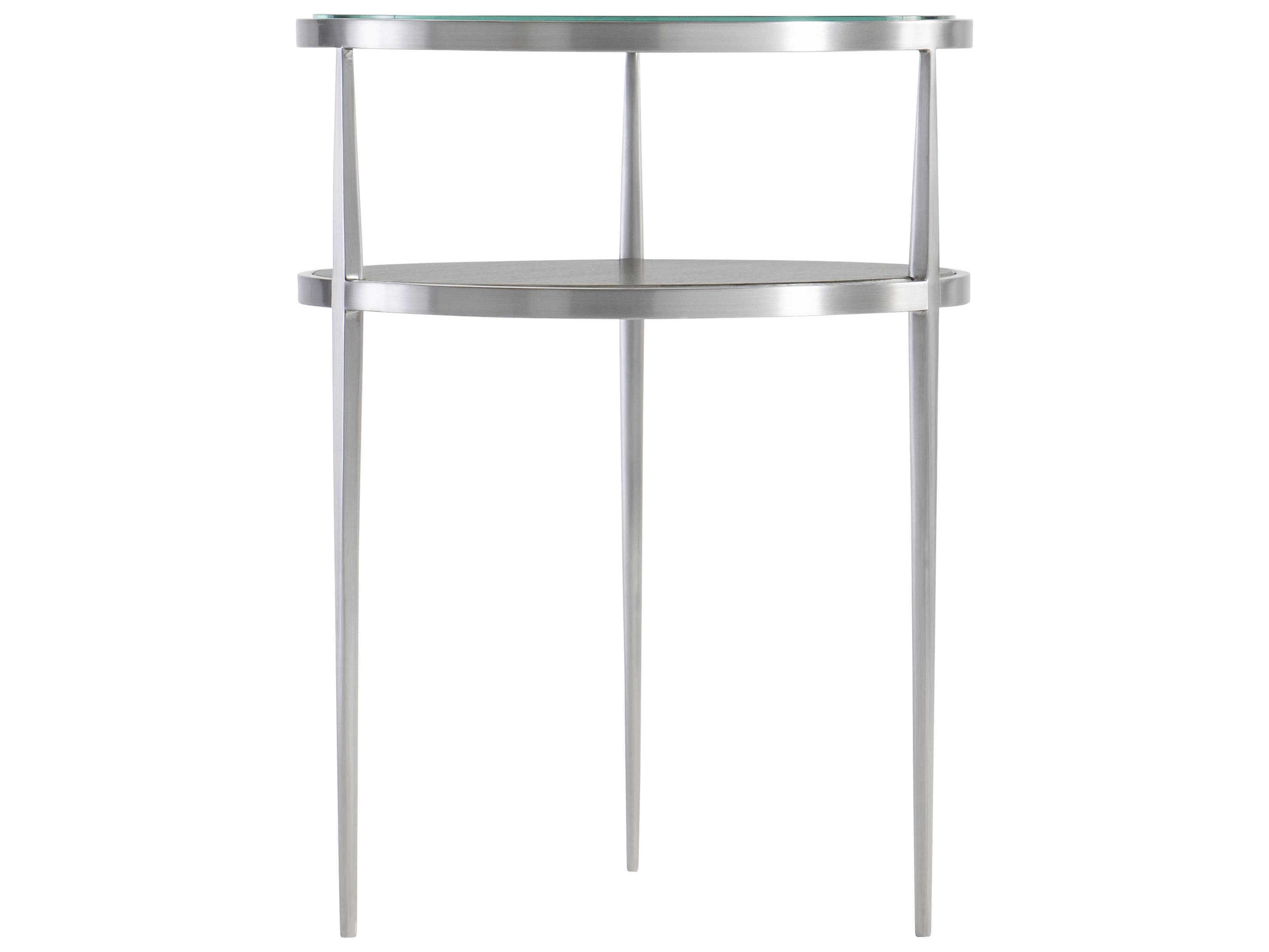 Bernhardt Cornelia Round Glass Nebbia End Table