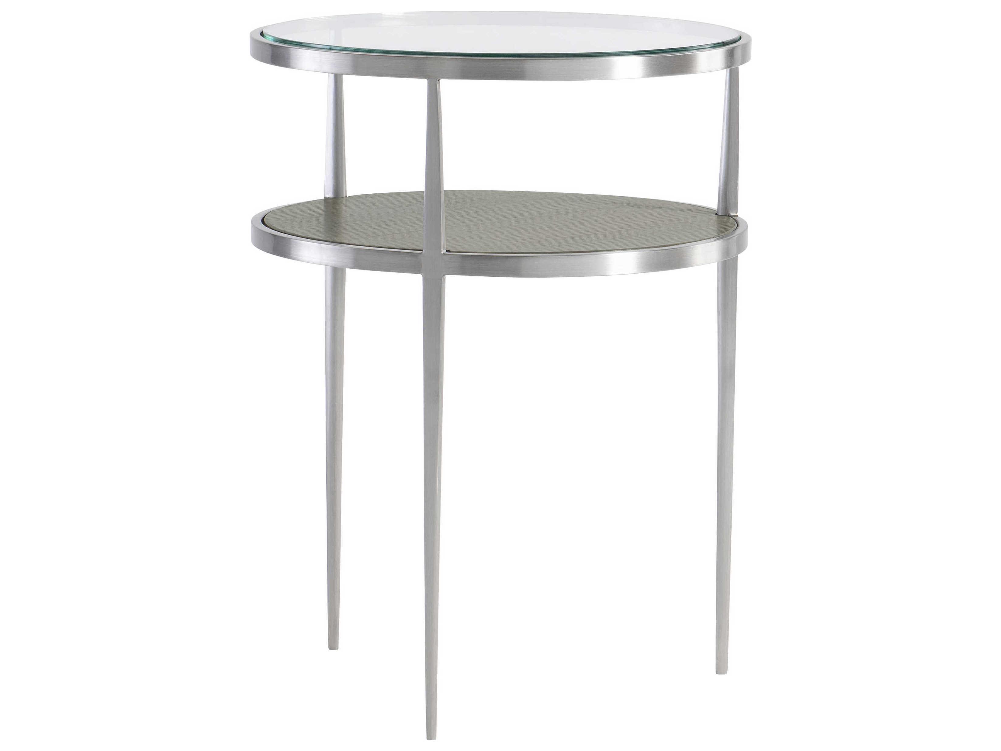 Bernhardt Cornelia Round Glass Nebbia End Table