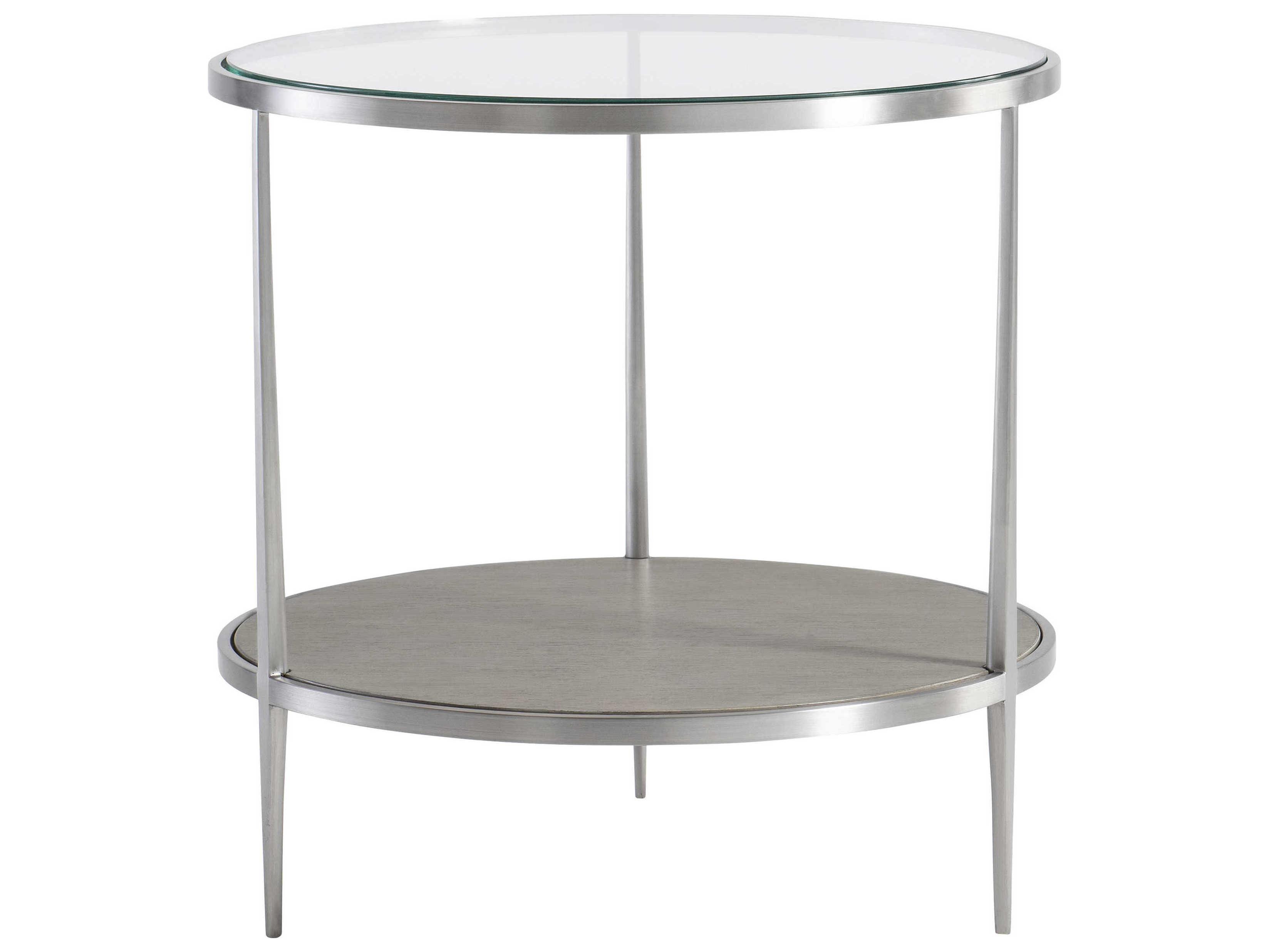 Bernhardt Cornelia Round Glass Nebbia End Table