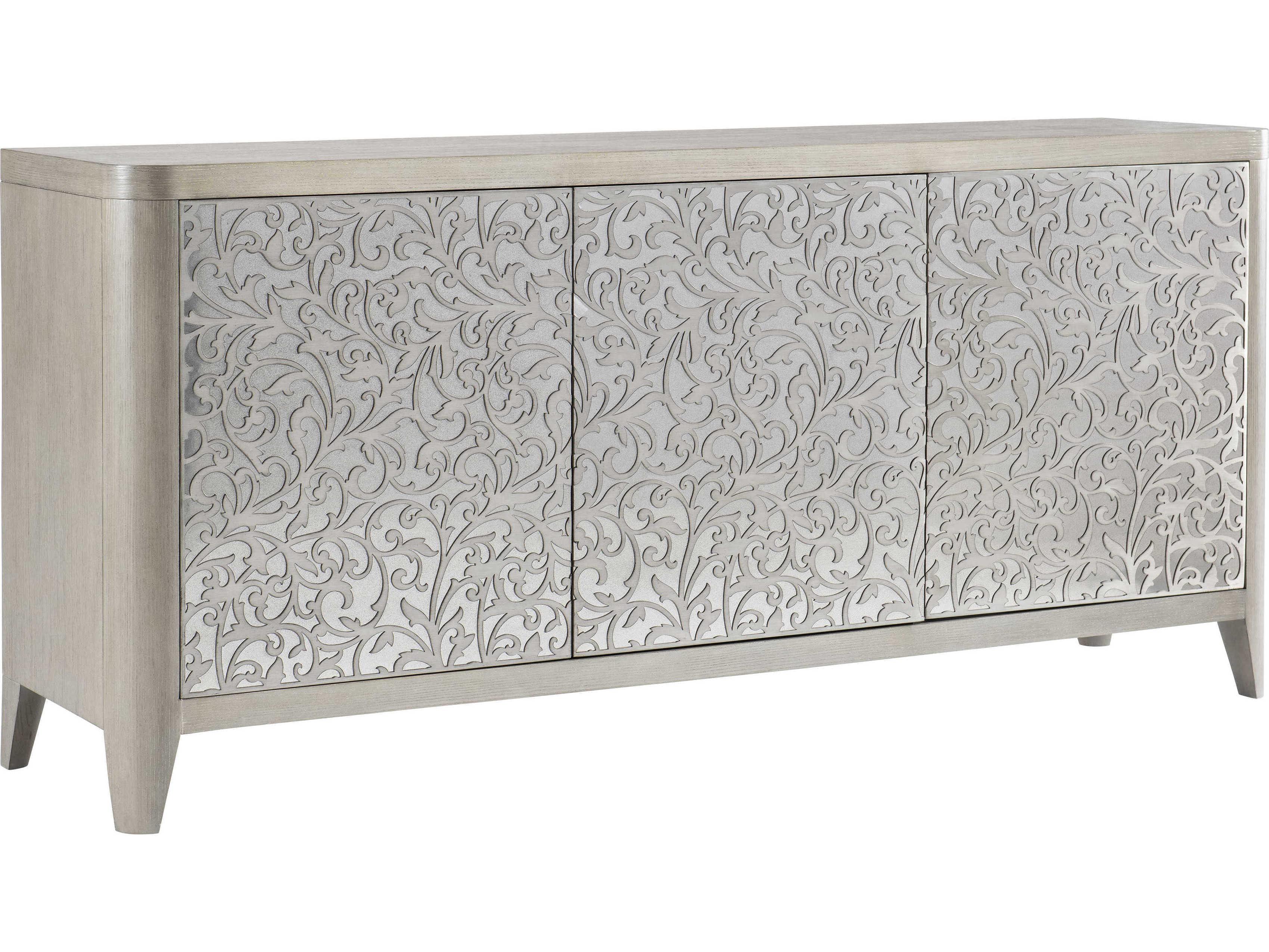 Bernhardt Cornelia 72" Ash Wood Glazed Stainless Steel Sideboard