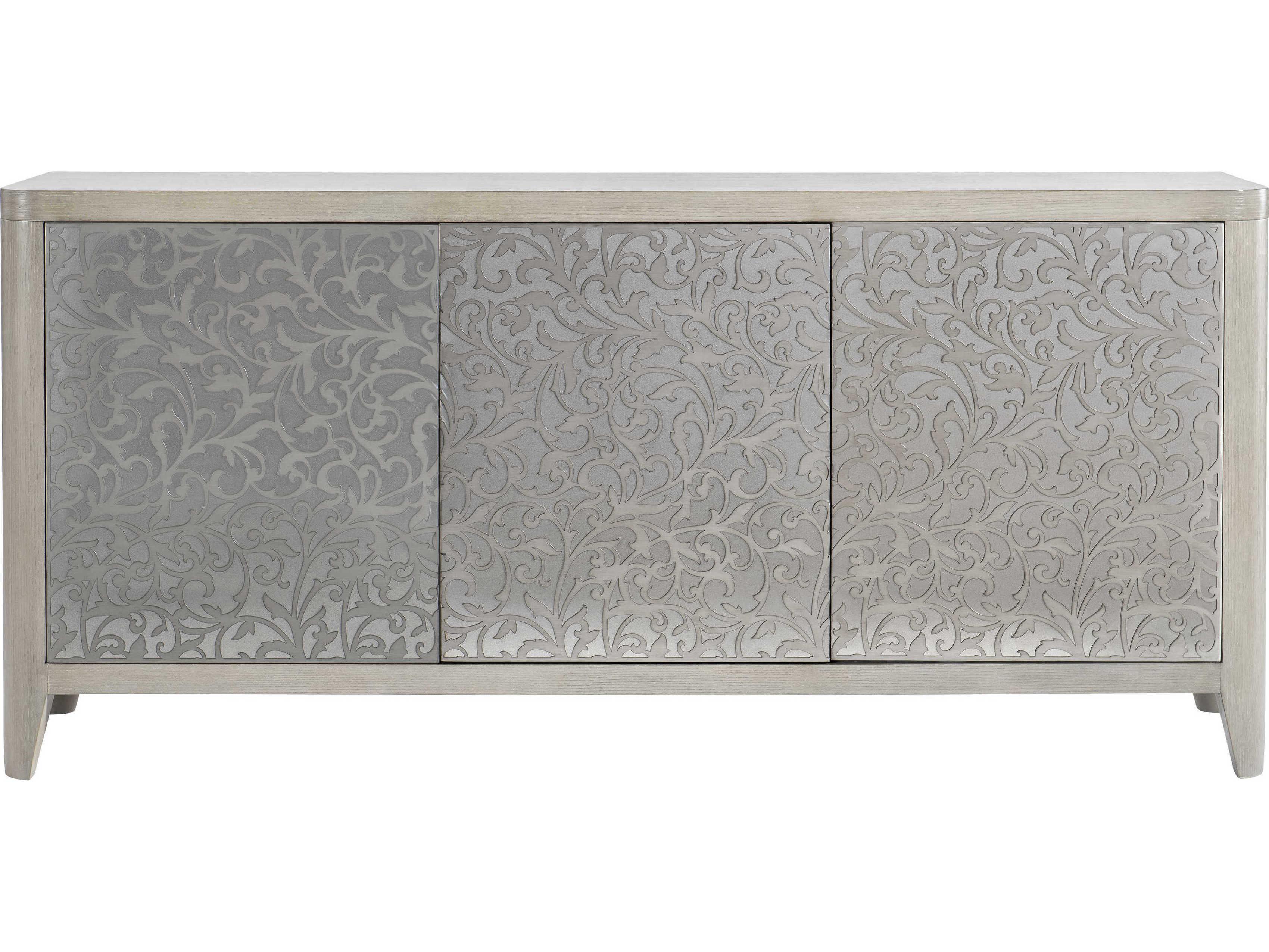 Bernhardt Cornelia 72" Ash Wood Glazed Stainless Steel Sideboard