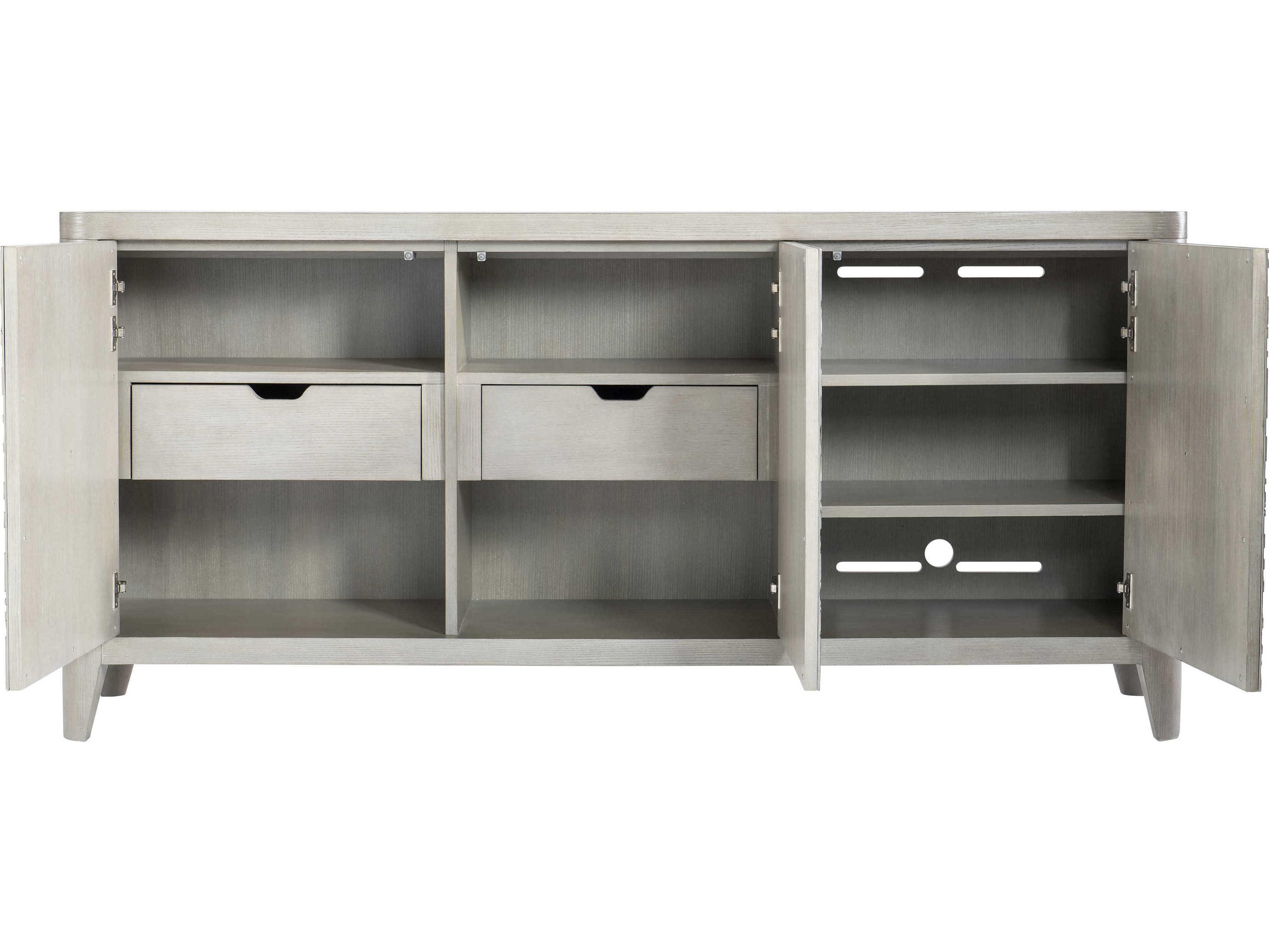 Bernhardt Cornelia 72" Ash Wood Glazed Stainless Steel Sideboard