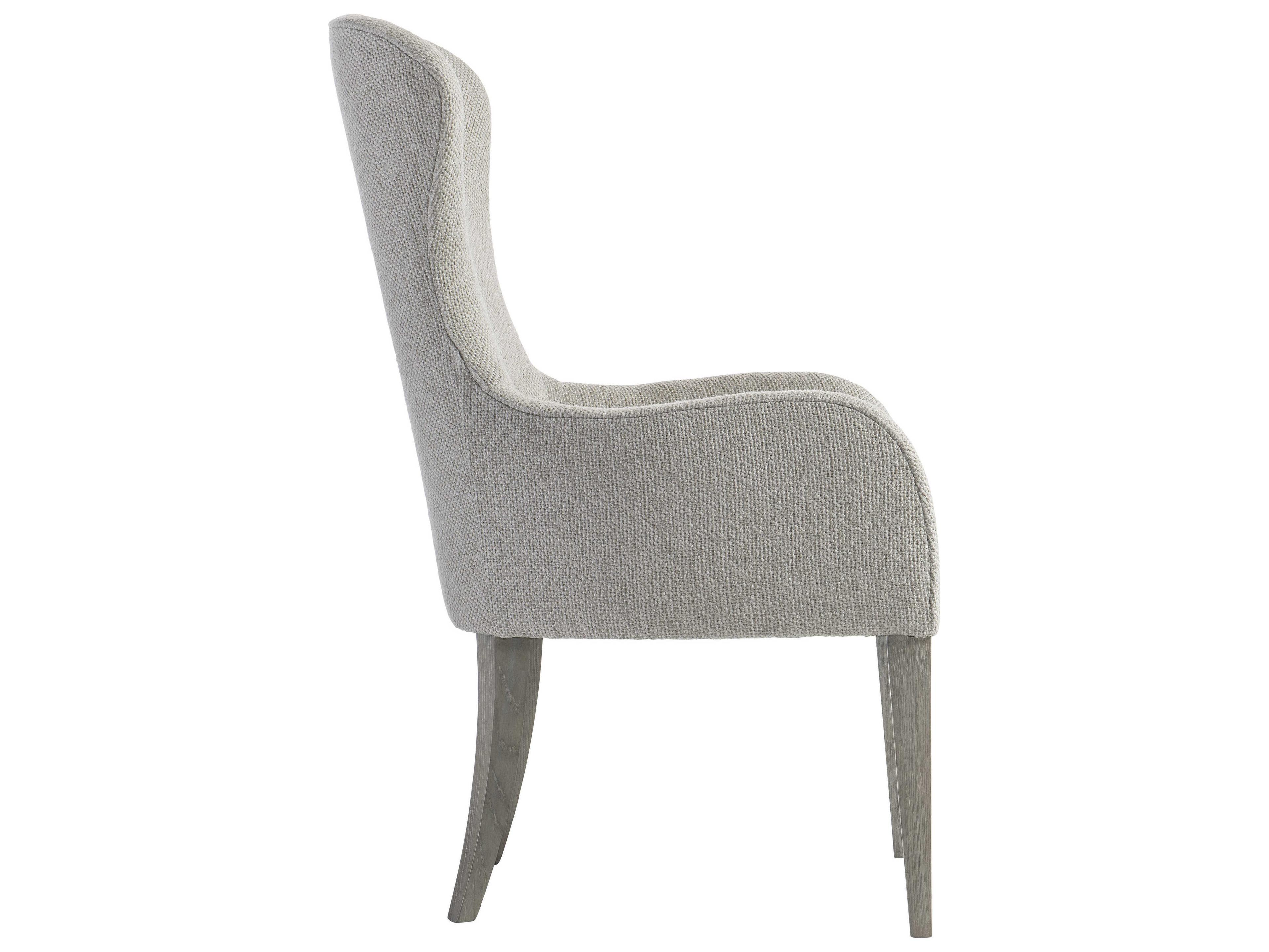 Bernhardt Cornelia Gray Upholstered Arm Dining Chair