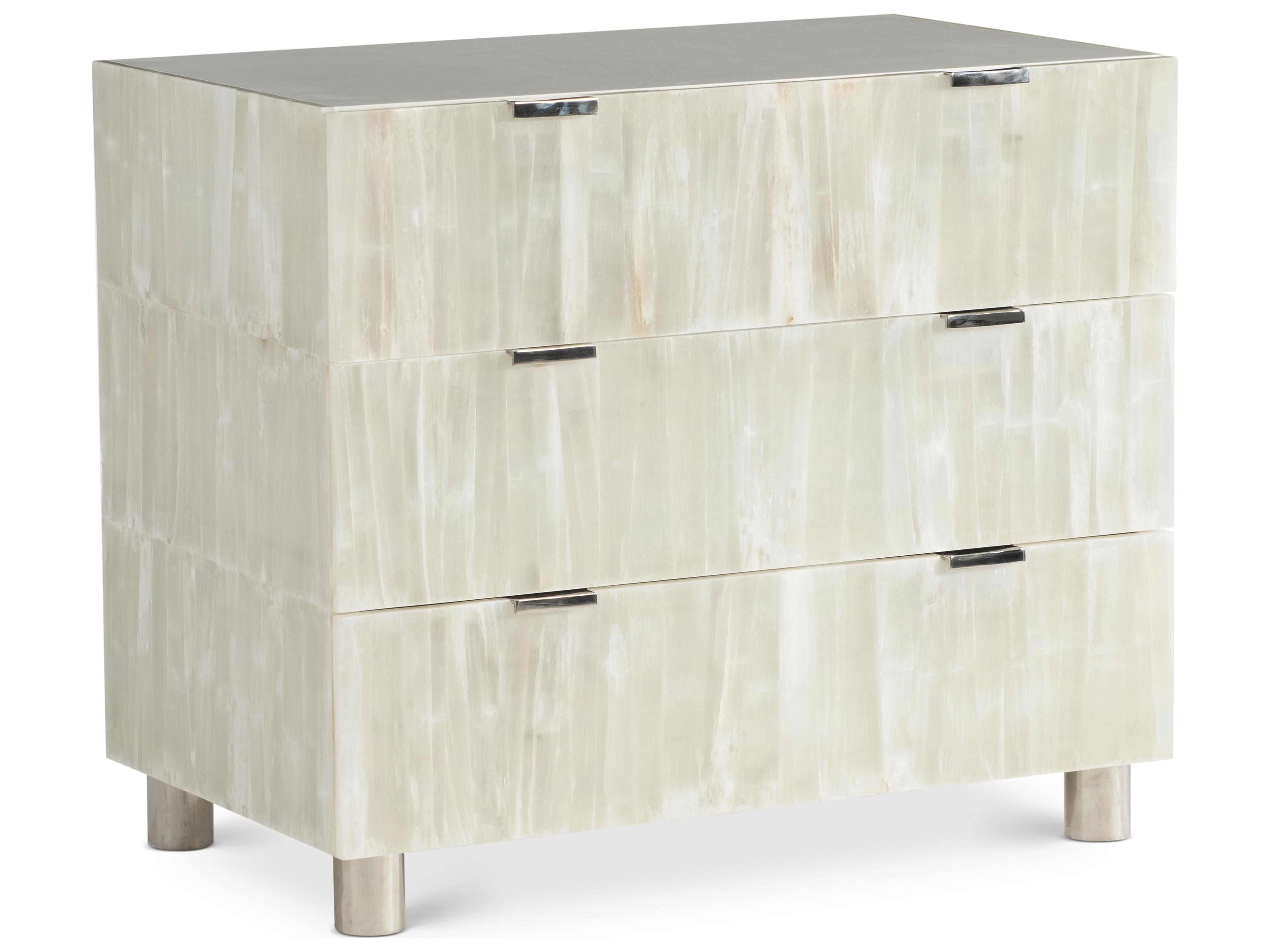 Bernhardt Salka 3-Drawers Silver Nightstand
