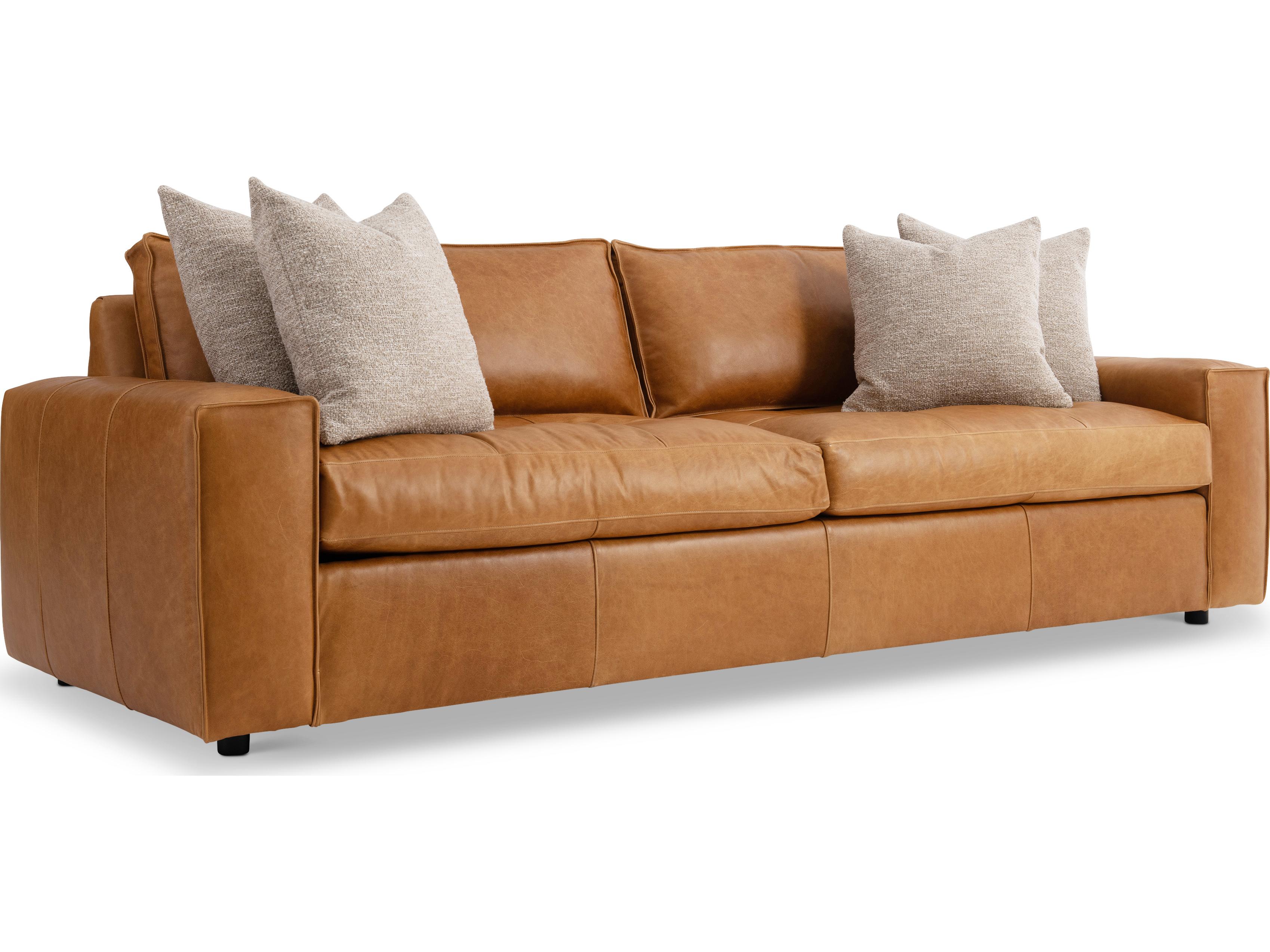 Bernhardt Nest Tan Leather Sofa