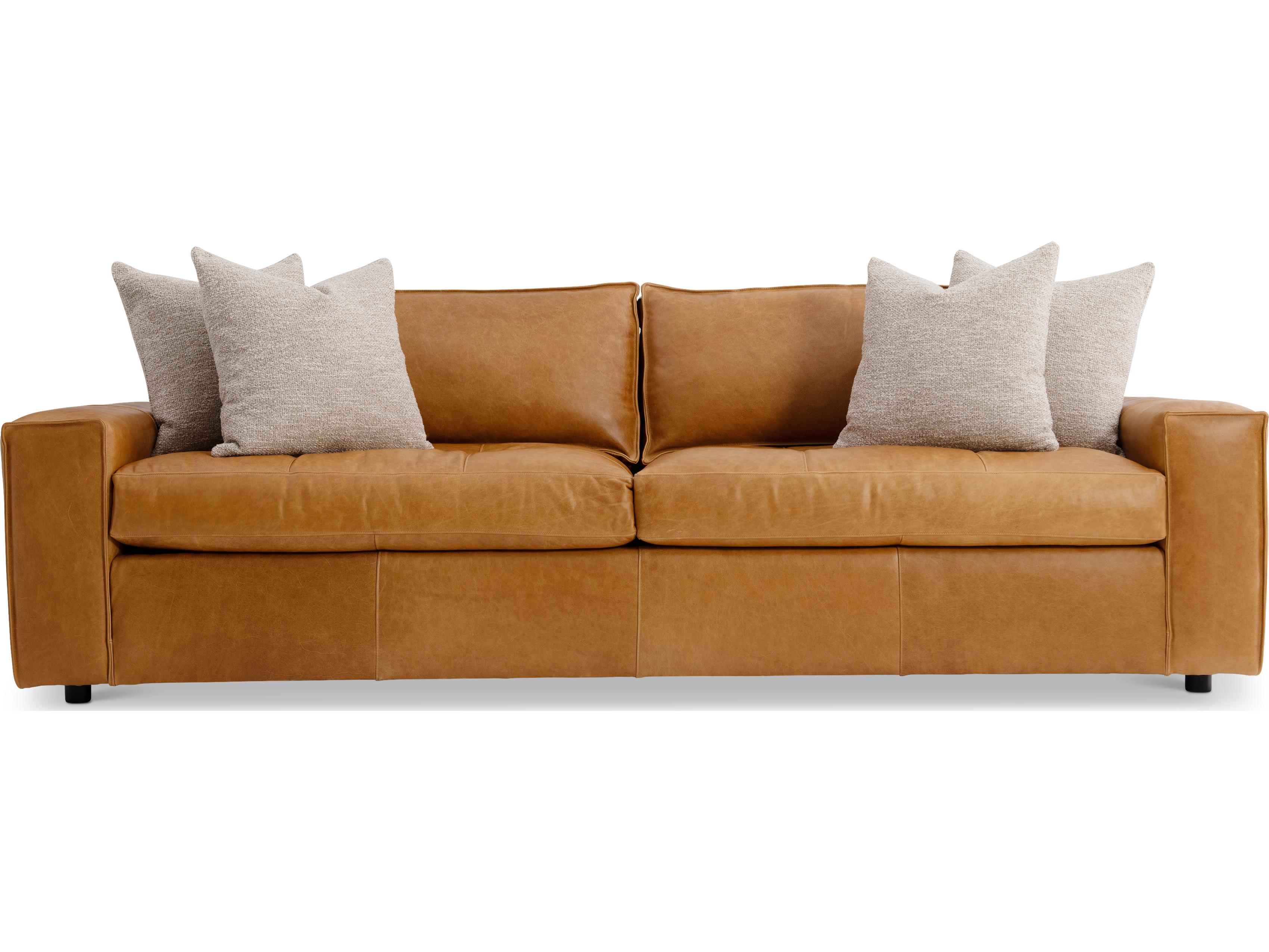 Bernhardt Nest Tan Leather Sofa