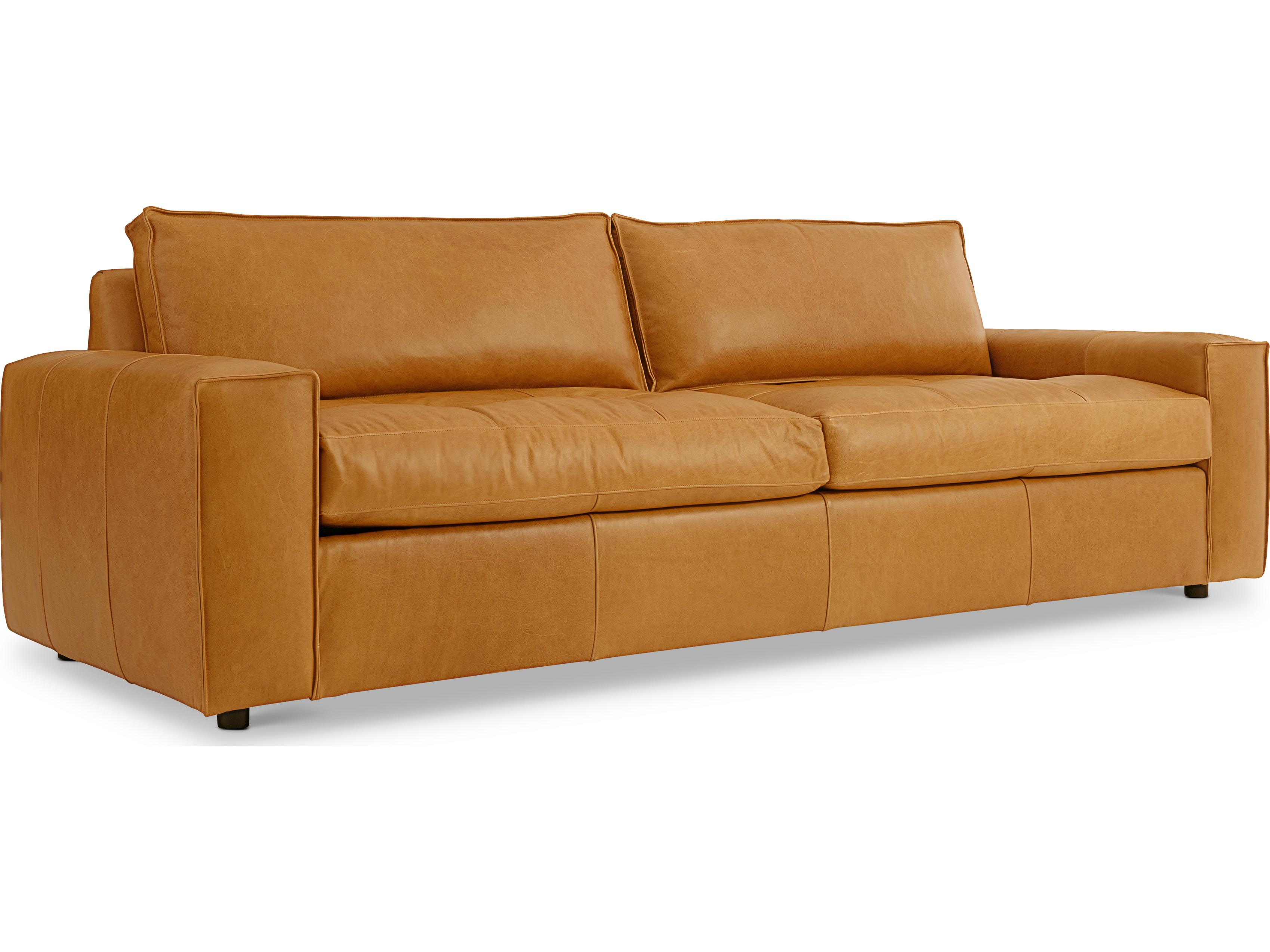 Bernhardt Nest Tan Leather Sofa
