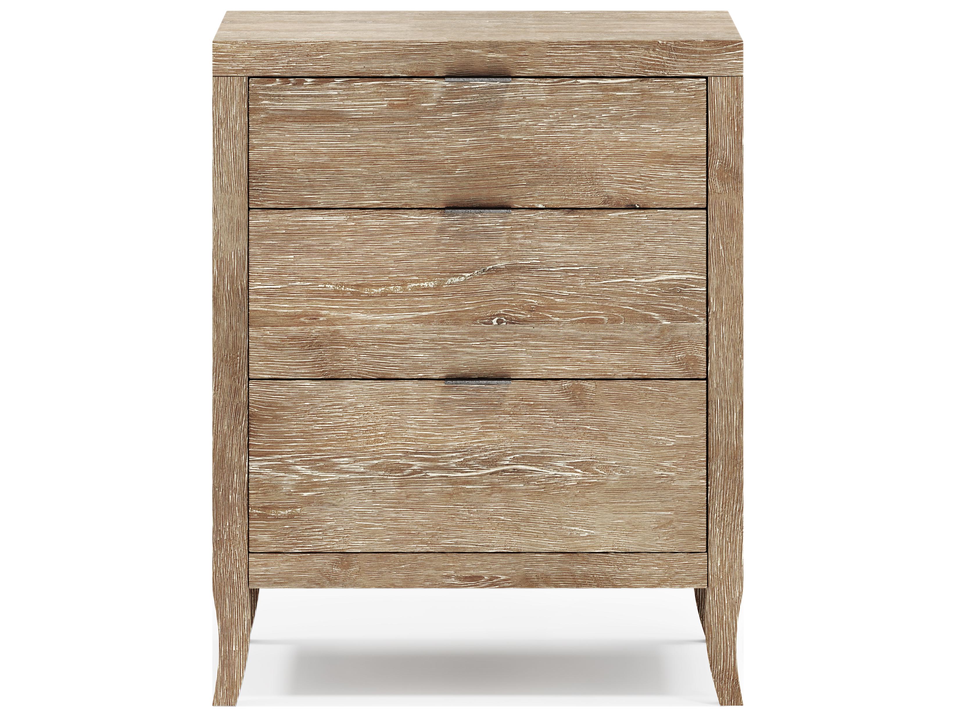 Bernhardt Tribeca 3-Drawers Brown Oak Wood Nightstand
