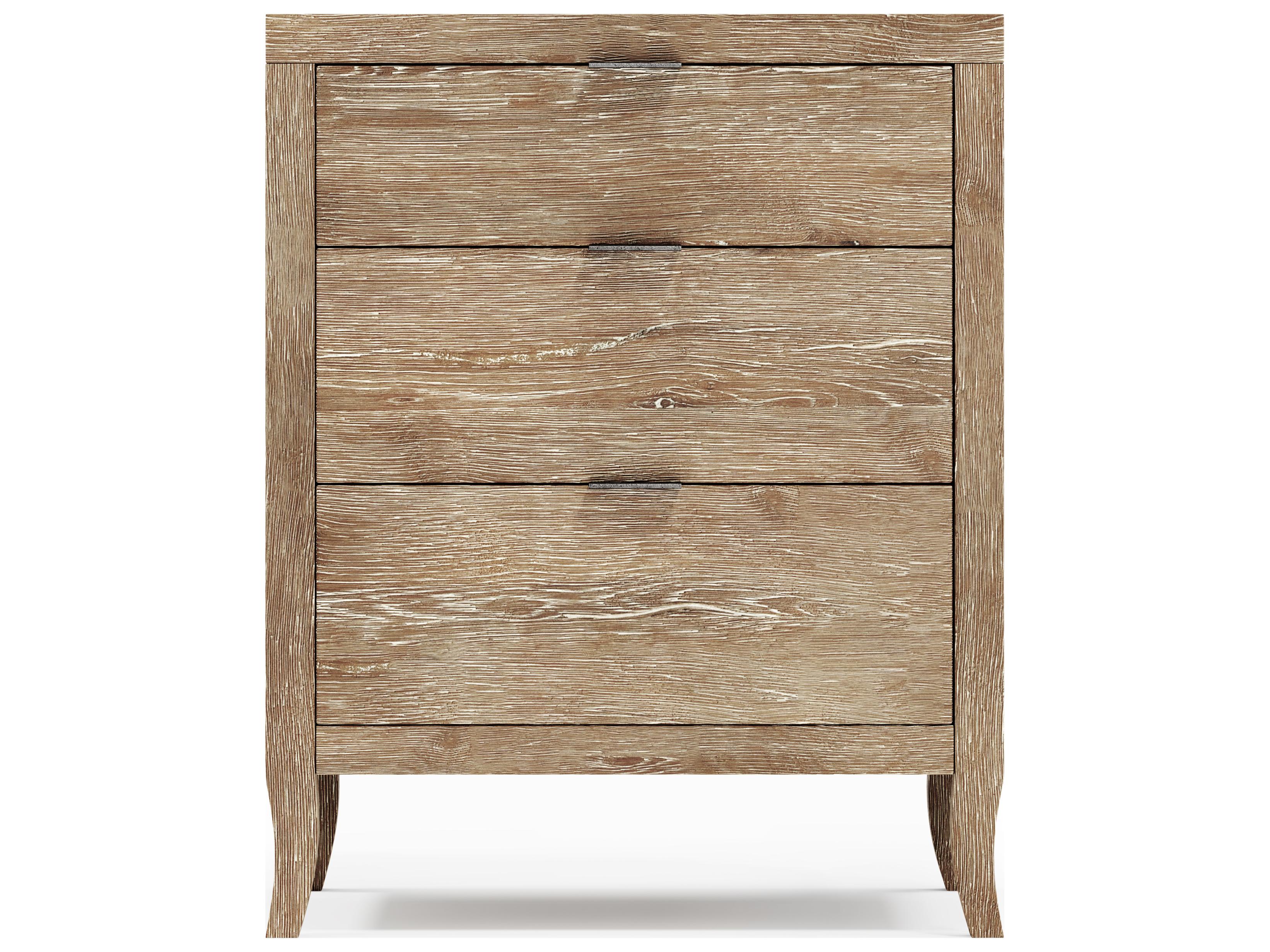 Bernhardt Tribeca 3-Drawers Brown Oak Wood Nightstand