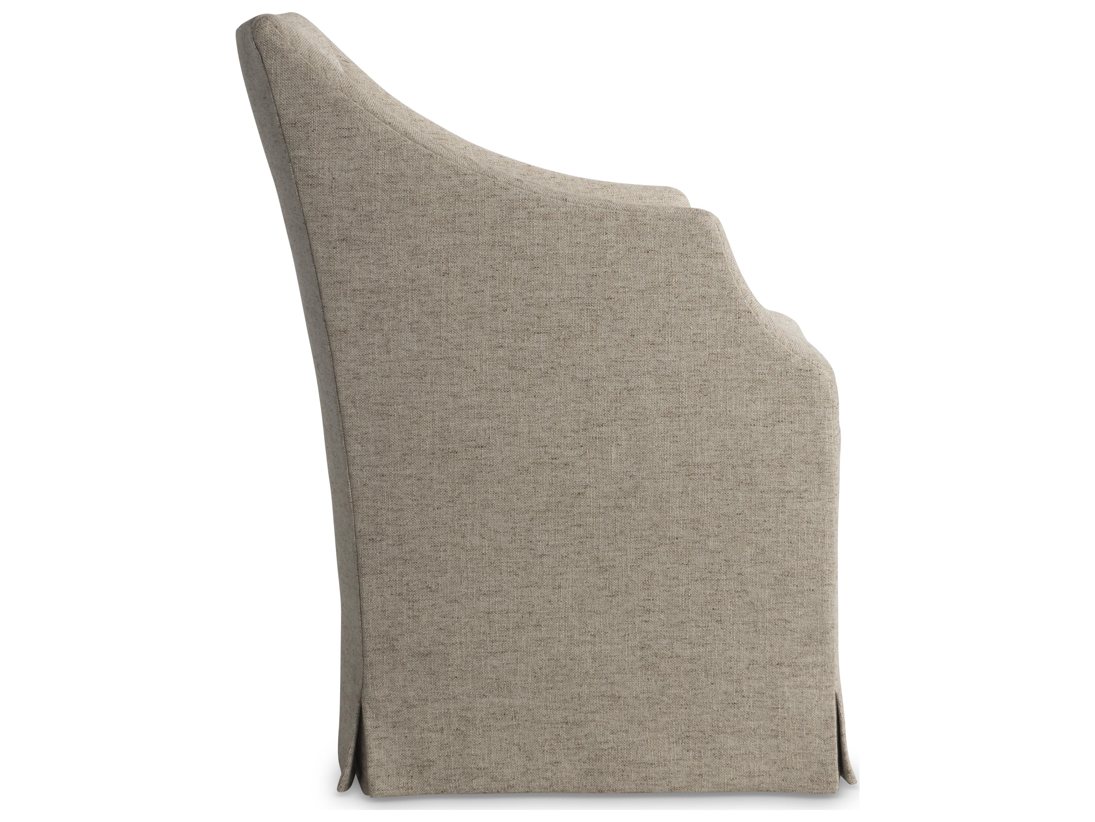 Bernhardt Tribeca Rubberwood Beige Upholstered Arm Dining Chair