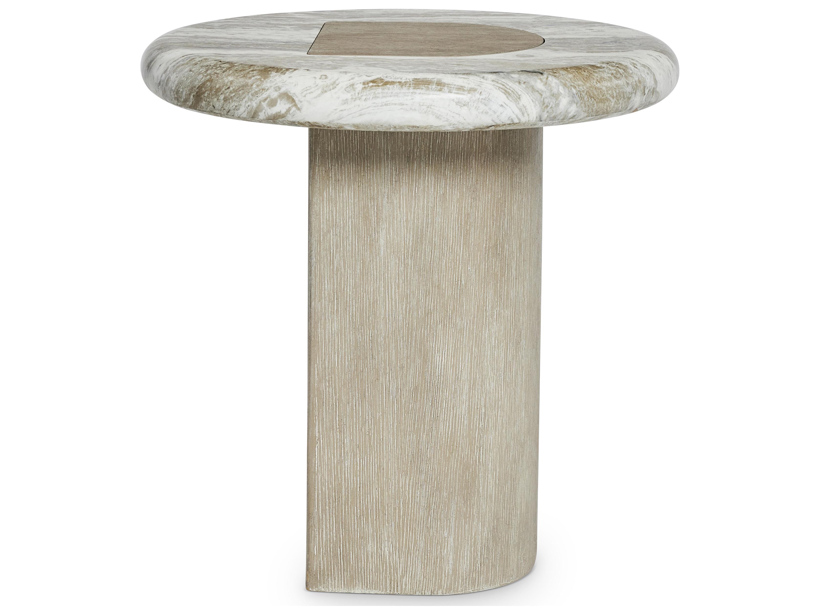 Bernhardt Arcadia Round Wood Clay End Table