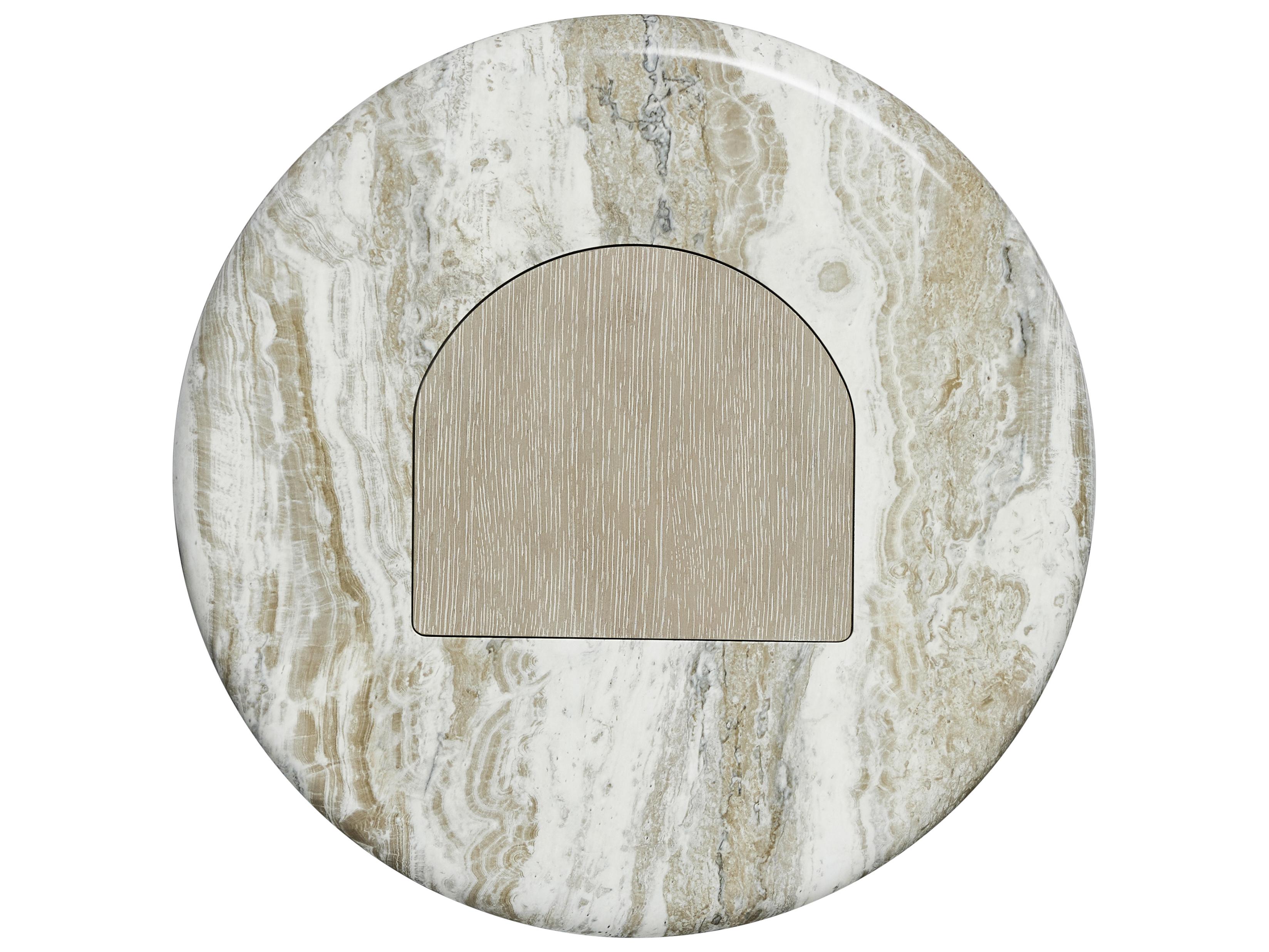 Bernhardt Arcadia Round Wood Clay End Table