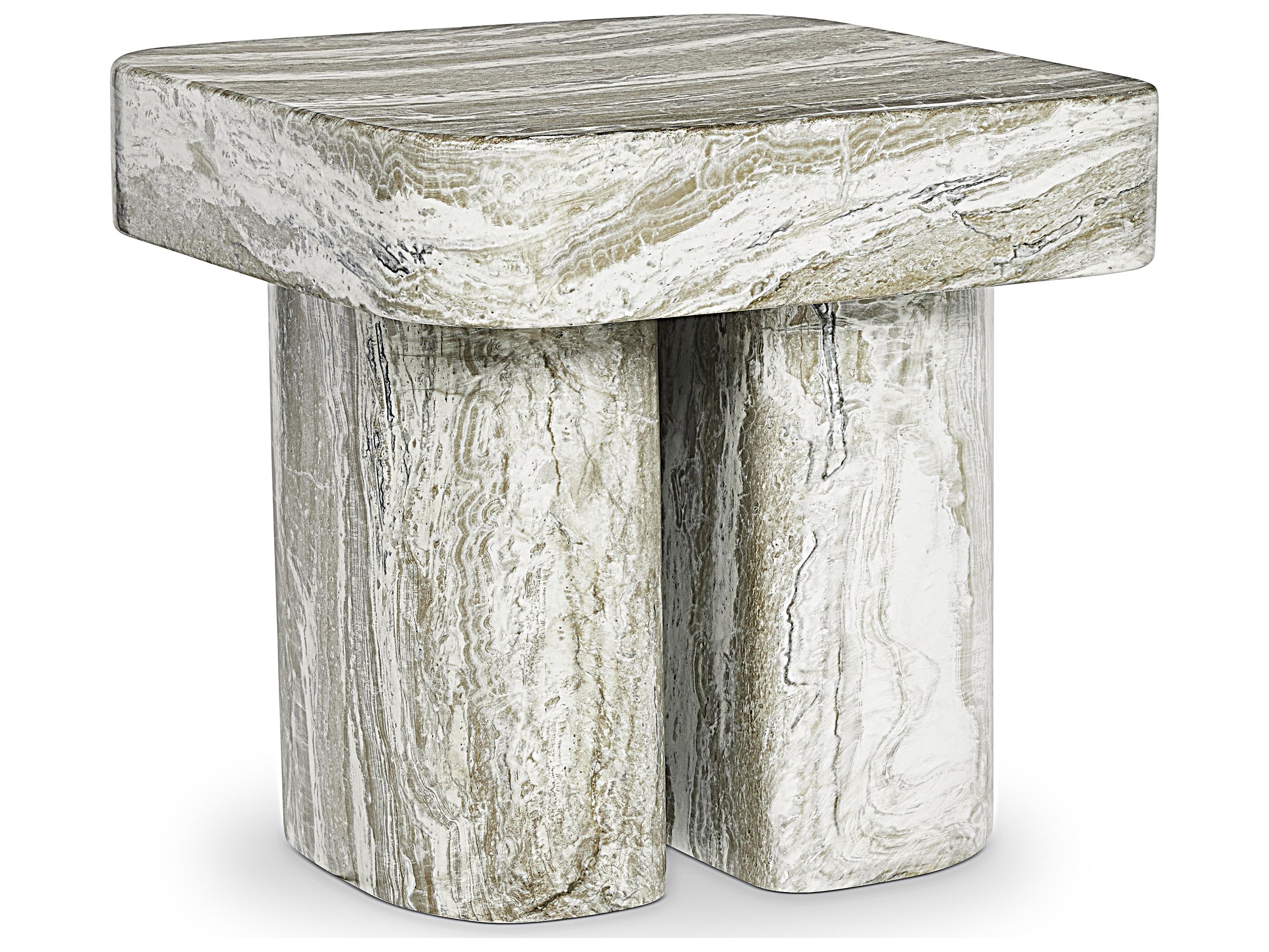 Bernhardt Arcadia Square Faux Stone Kalta End Table