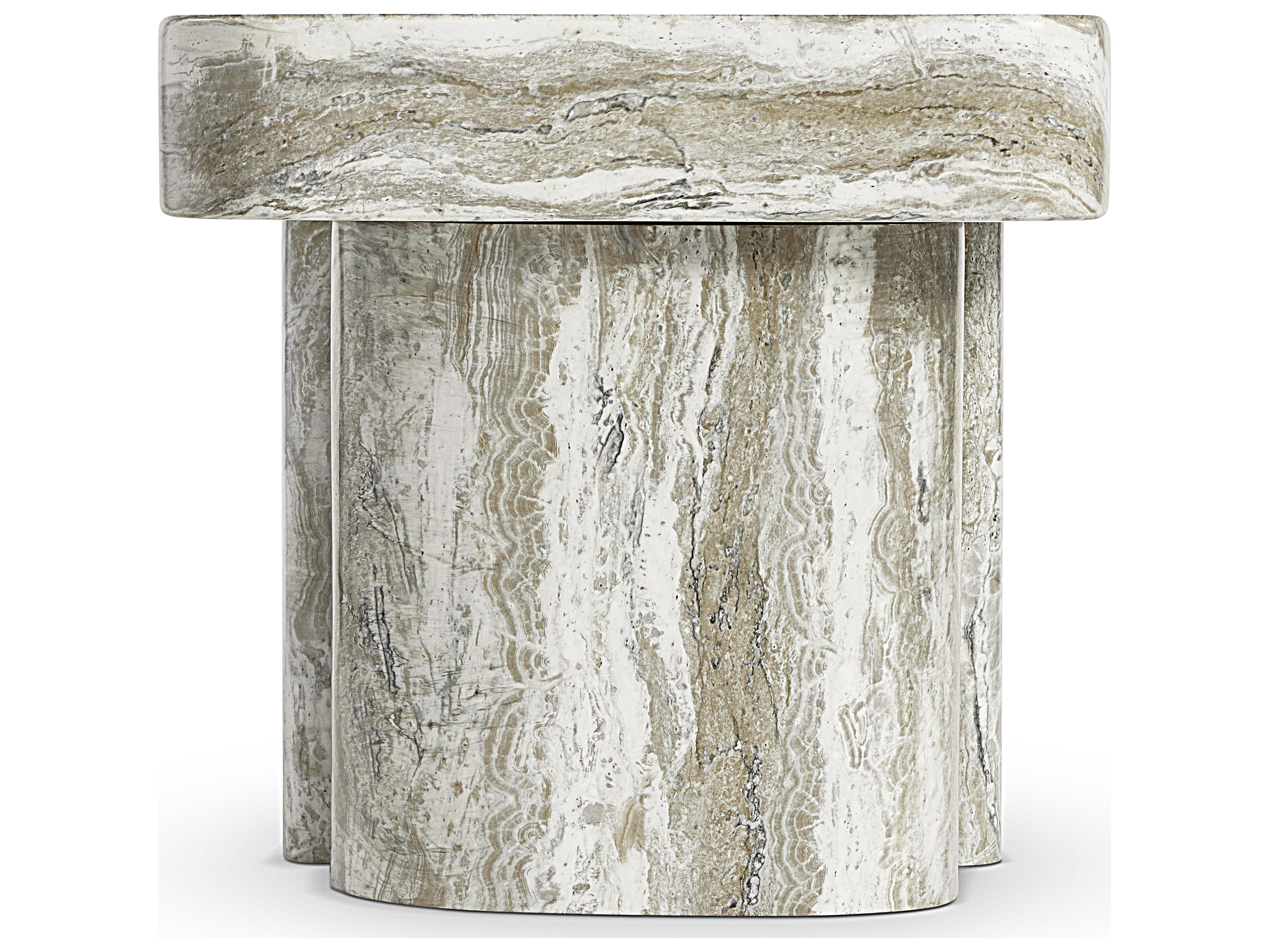 Bernhardt Arcadia Square Faux Stone Kalta End Table