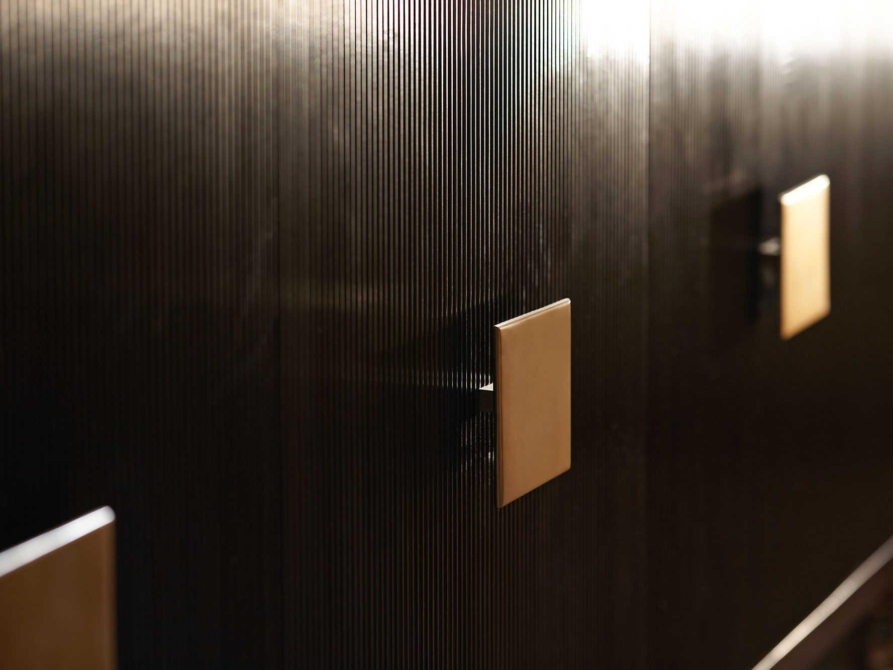 Bernhardt Interiors Casegoods Boulevard 83" Walnut Wood Ebonized Warm Brass Buffet