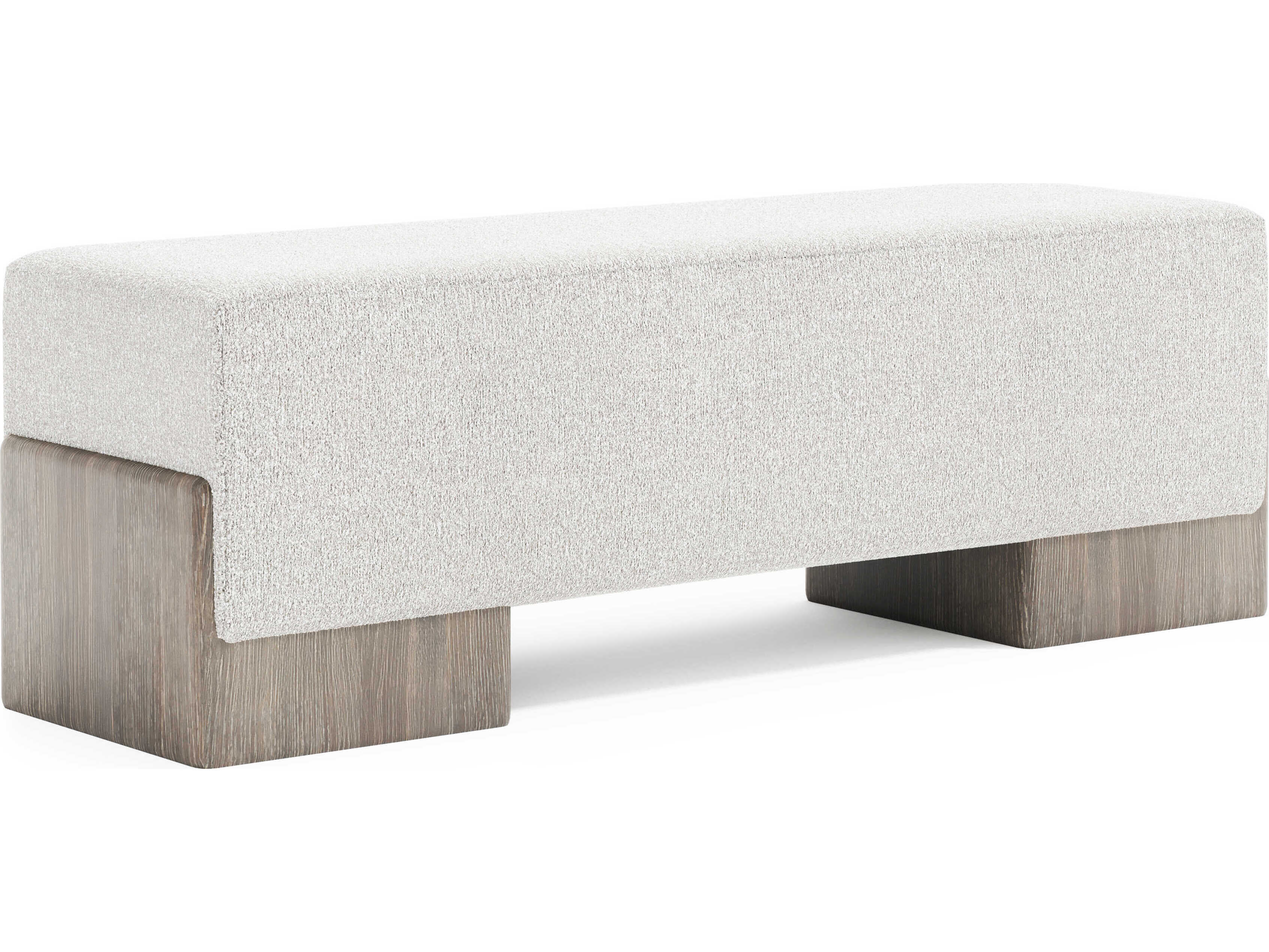 Bernhardt Monolith Ivory Gray Upholstered Accent Bench