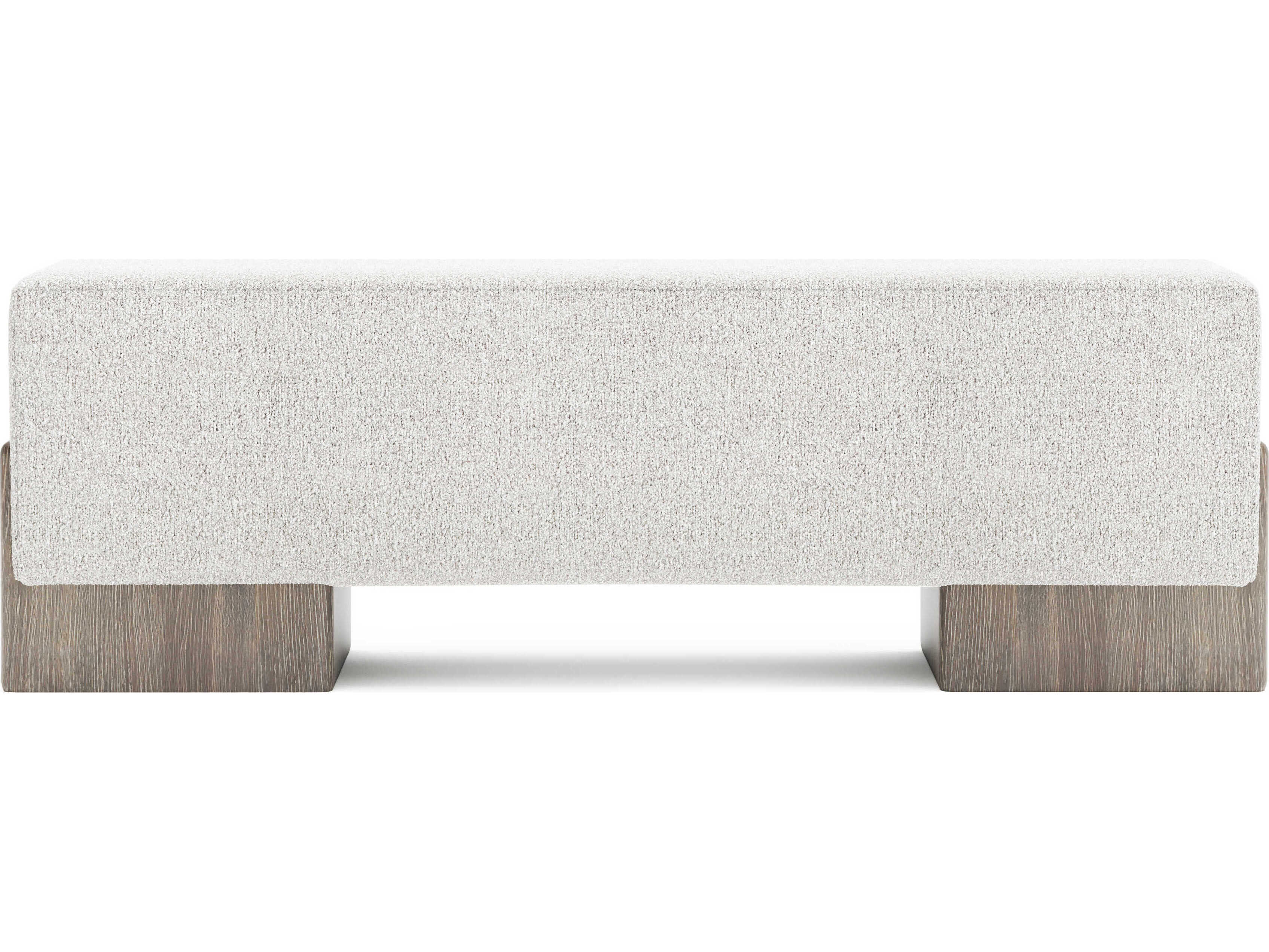 Bernhardt Monolith Ivory Gray Upholstered Accent Bench