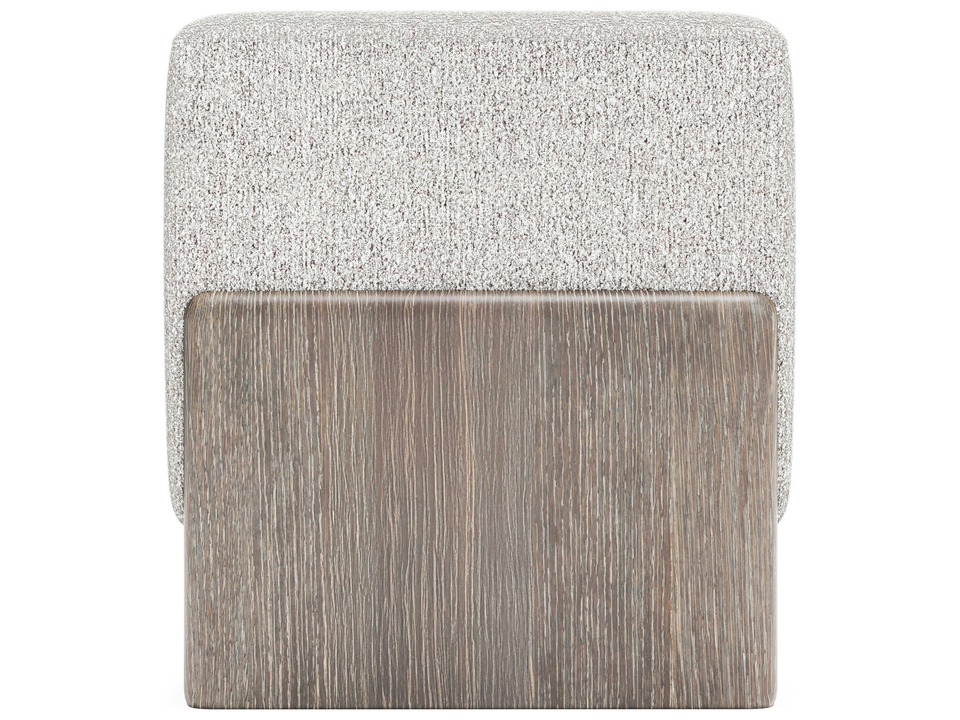 Bernhardt Monolith Ivory Gray Upholstered Accent Bench