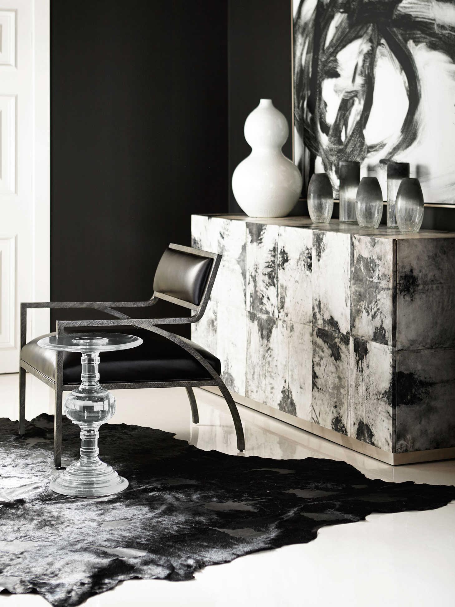 Bernhardt Interiors Casegoods Aubrey Round Clear Chairside Table