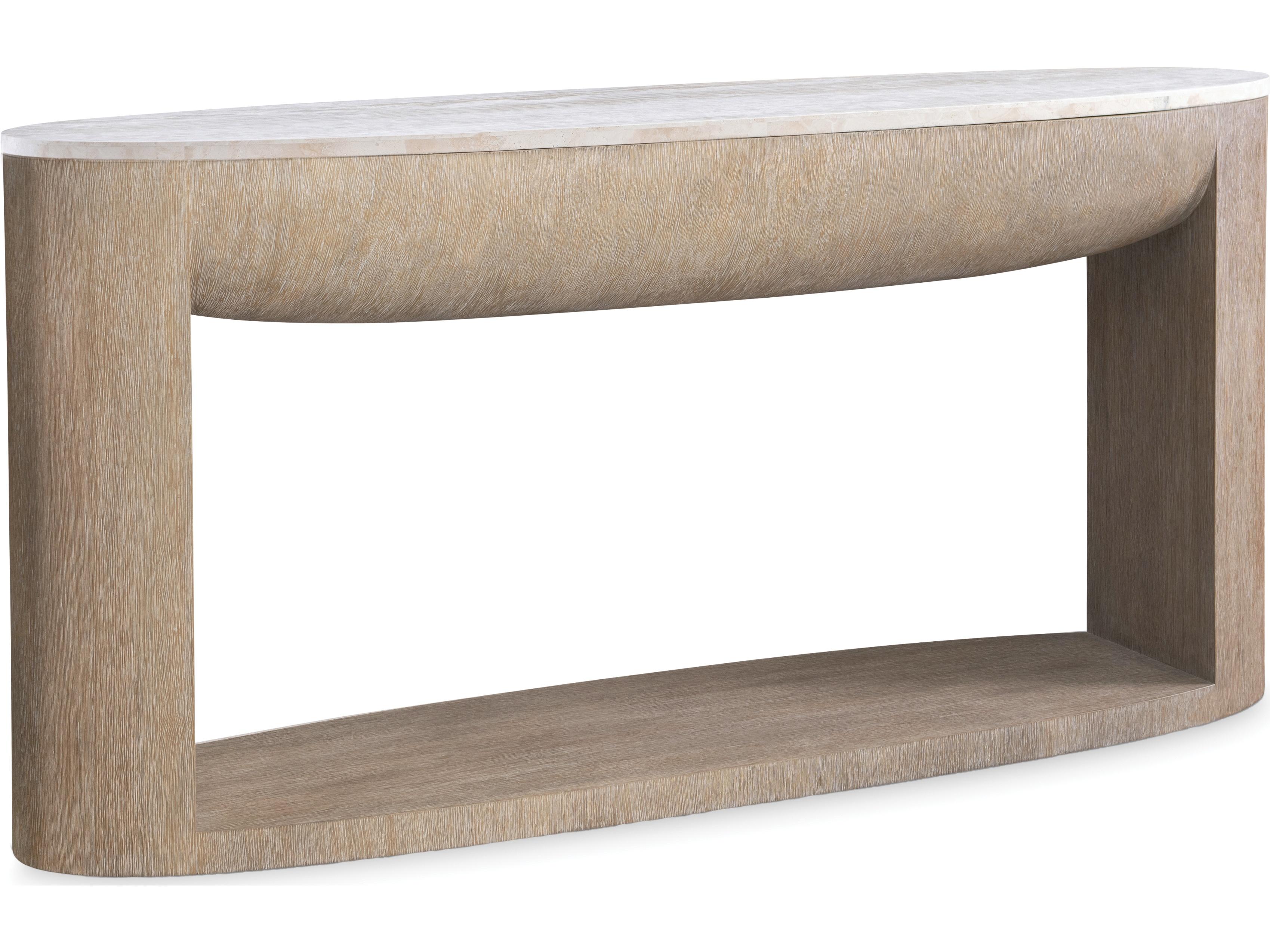 Bernhardt Loggia Oval Marble Console Table
