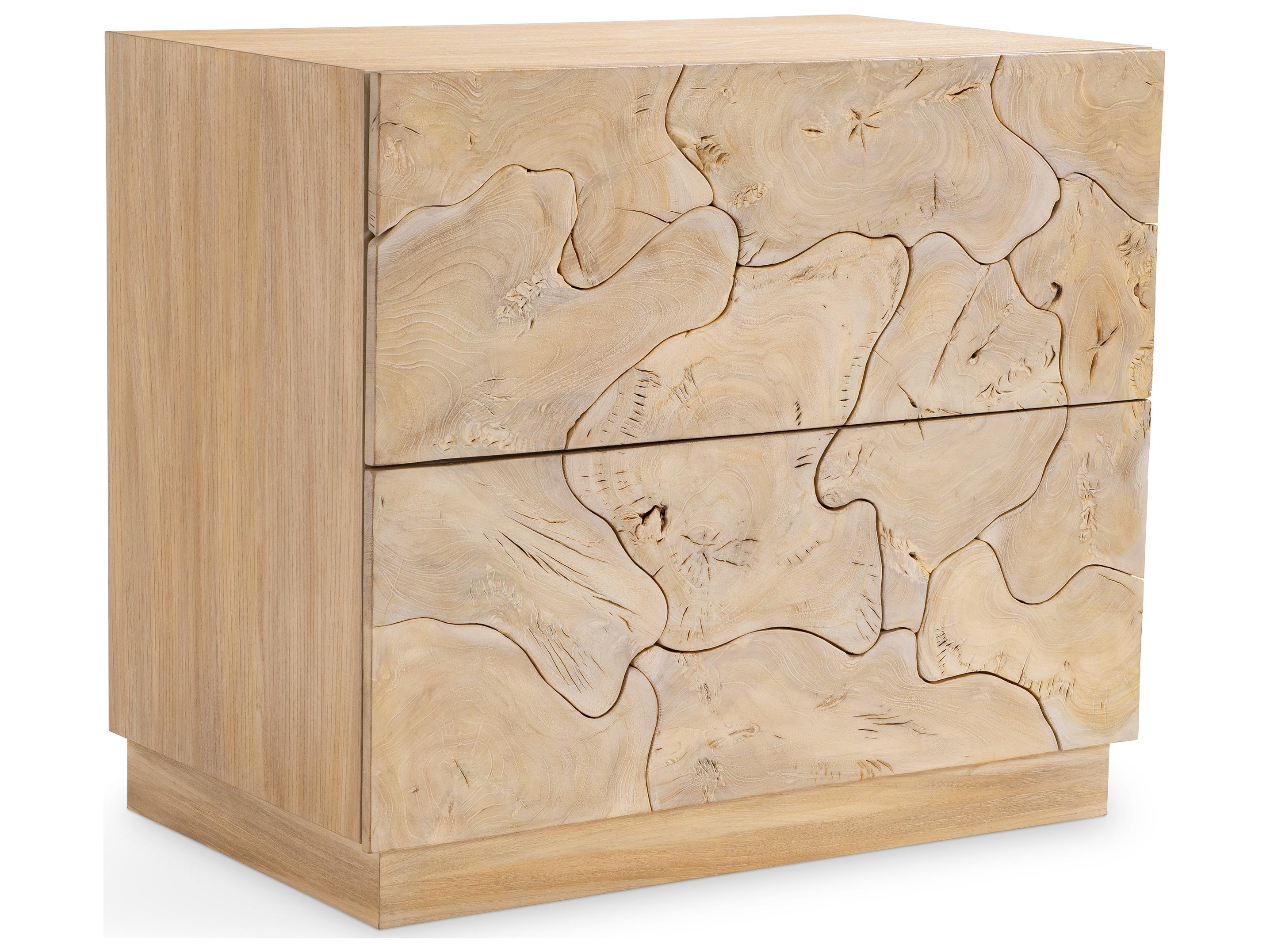 Bernhardt Calavaras 2-Drawers Natural Teak Wood Nightstand