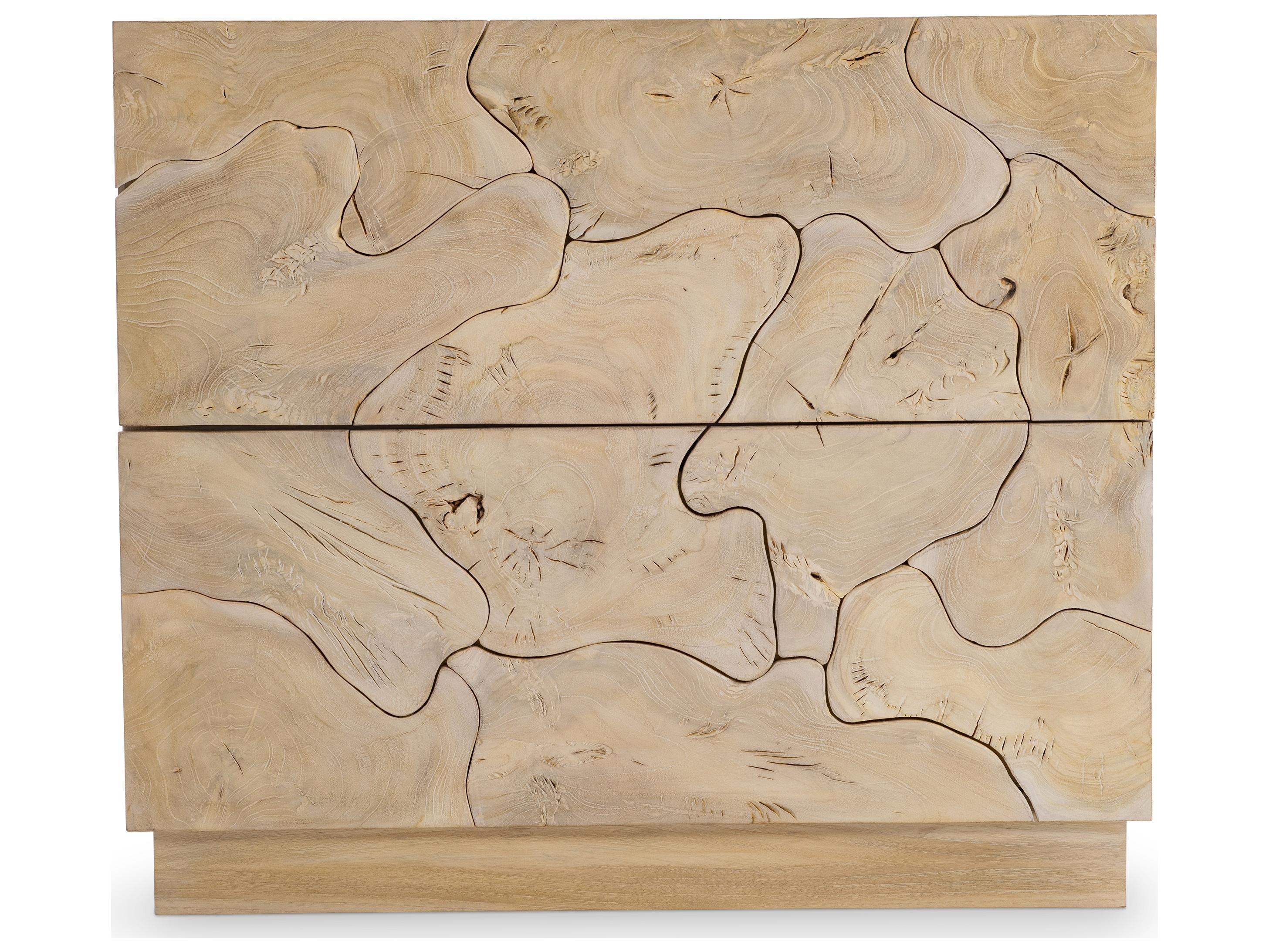 Bernhardt Calavaras 2-Drawers Natural Teak Wood Nightstand