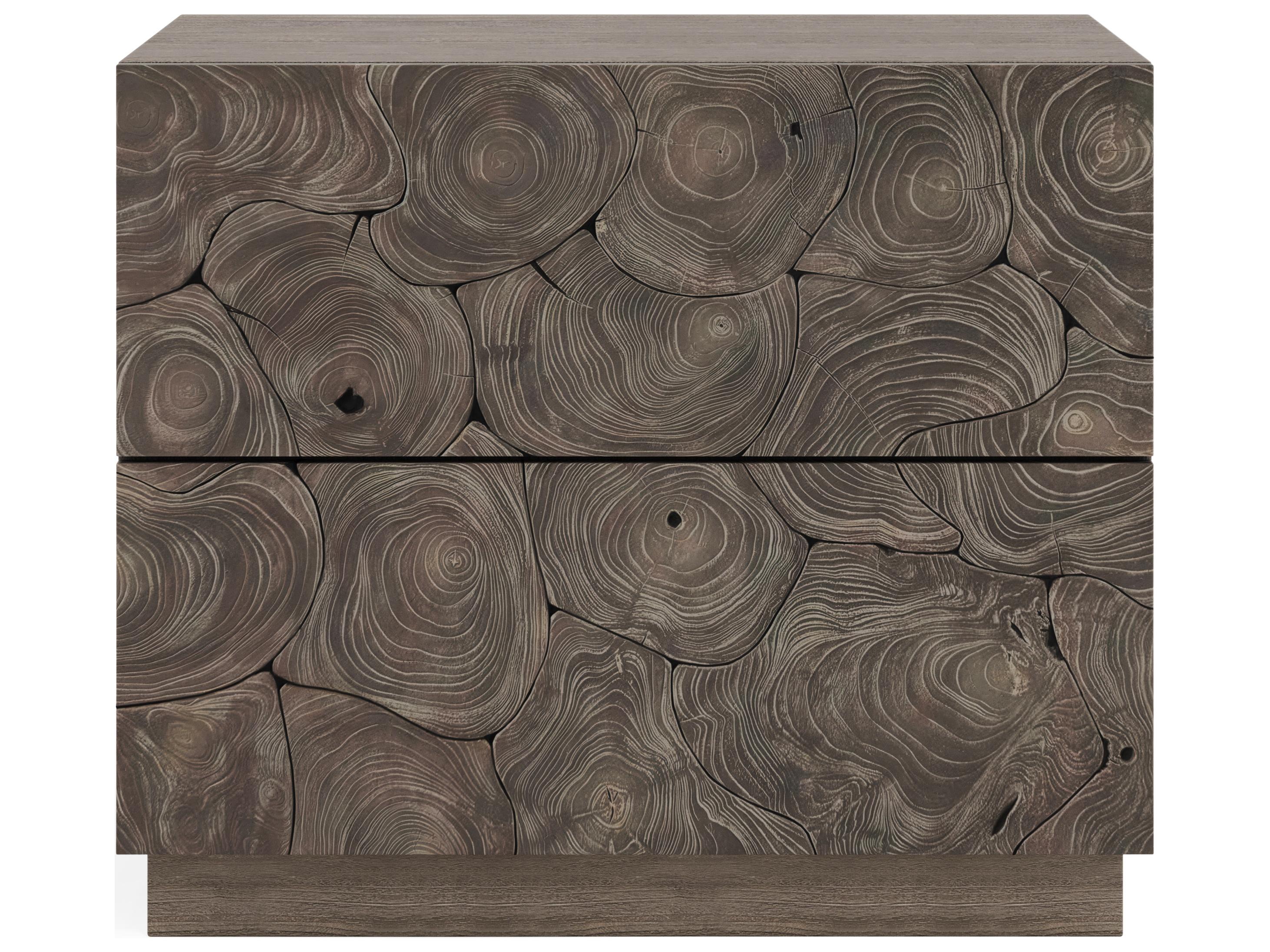 Bernhardt Calavaras 2-Drawers Brown Teak Wood Nightstand