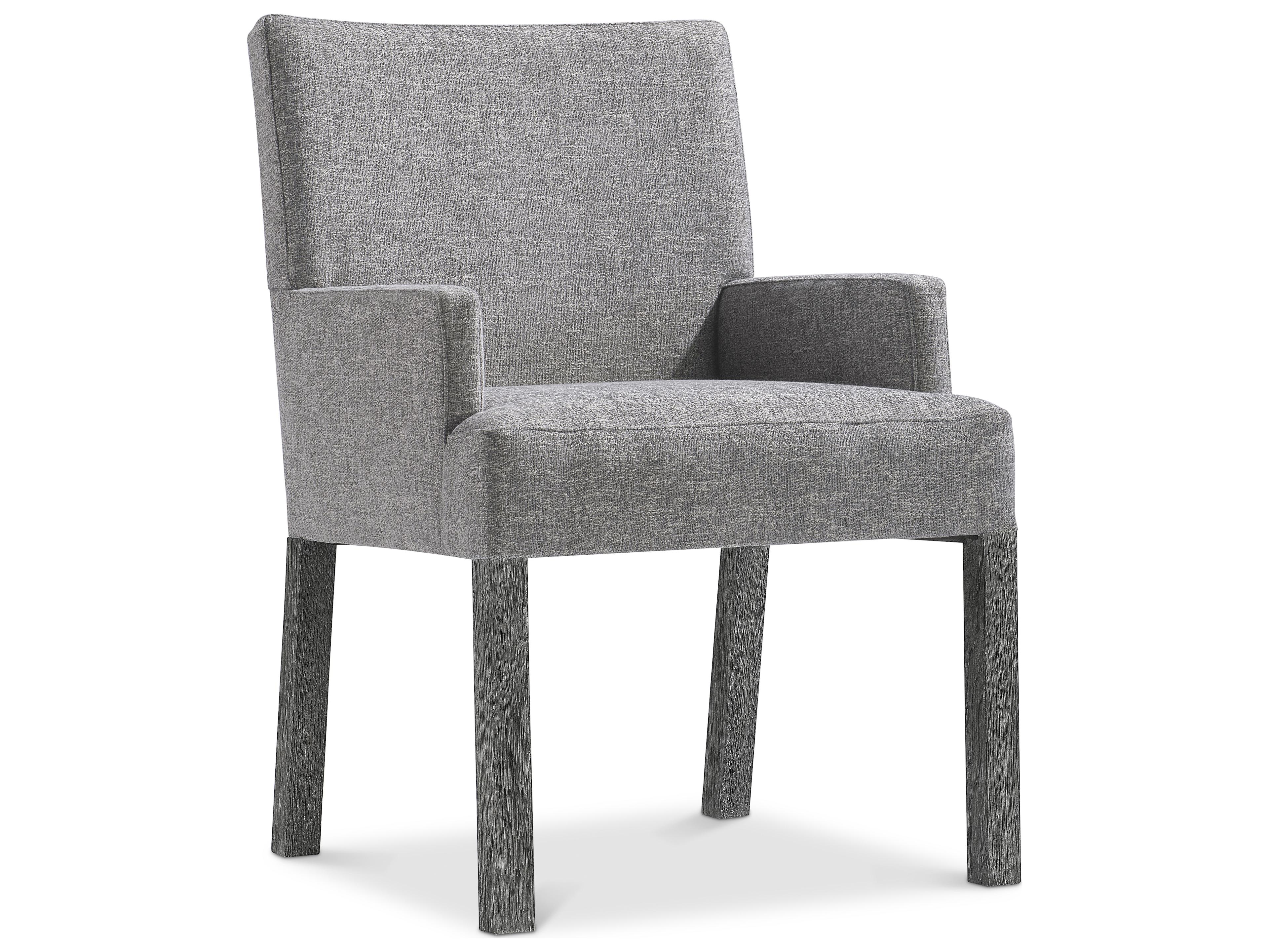 Bernhardt Menton Gray Upholstered Arm Dining Chair