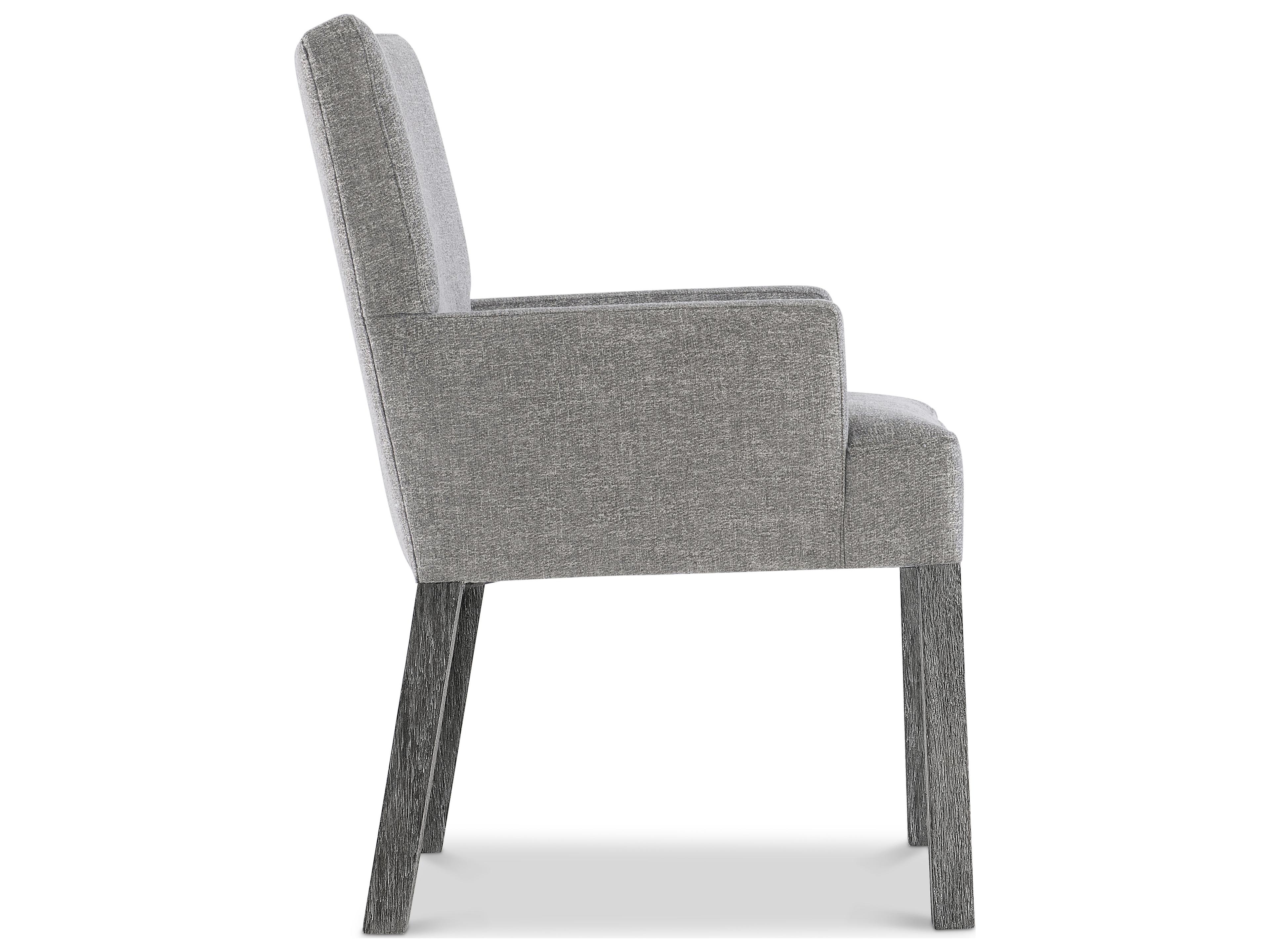 Bernhardt Menton Gray Upholstered Arm Dining Chair