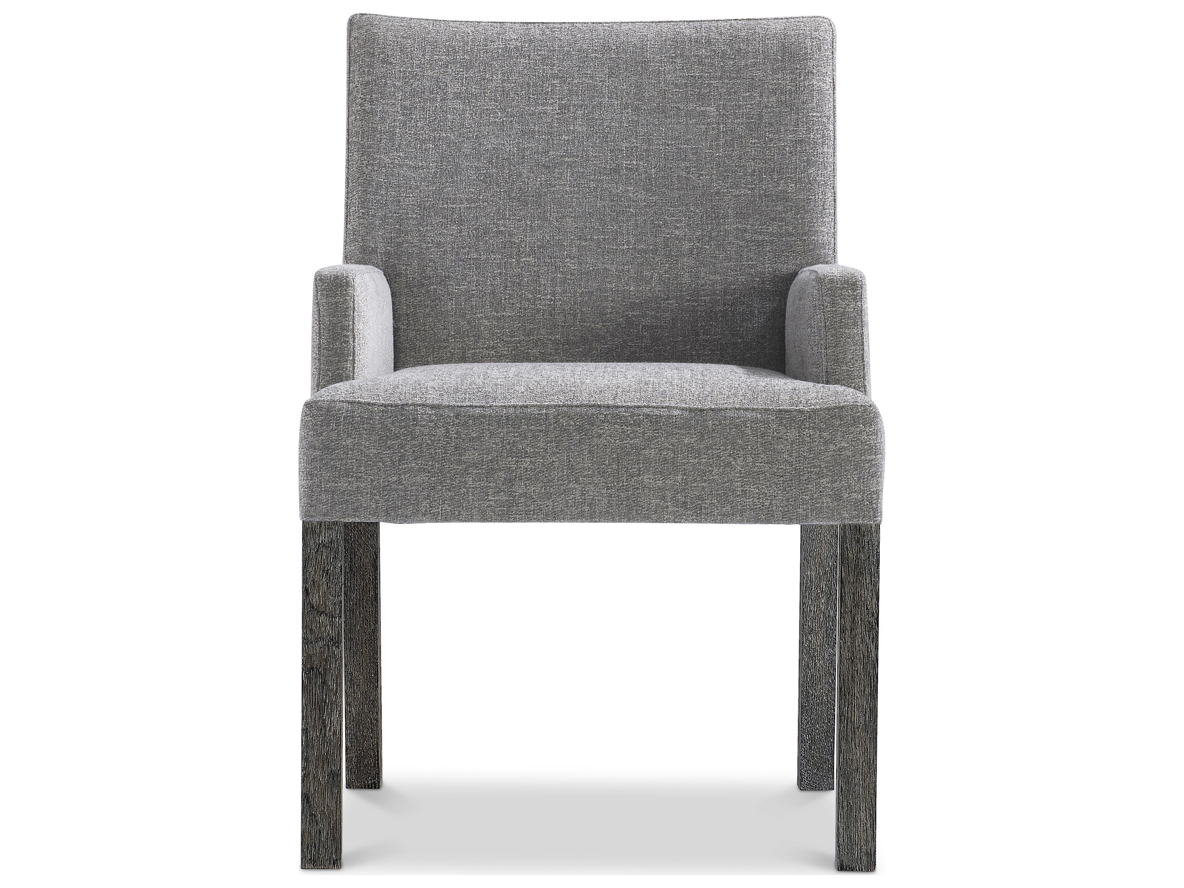 Bernhardt Menton Gray Upholstered Arm Dining Chair
