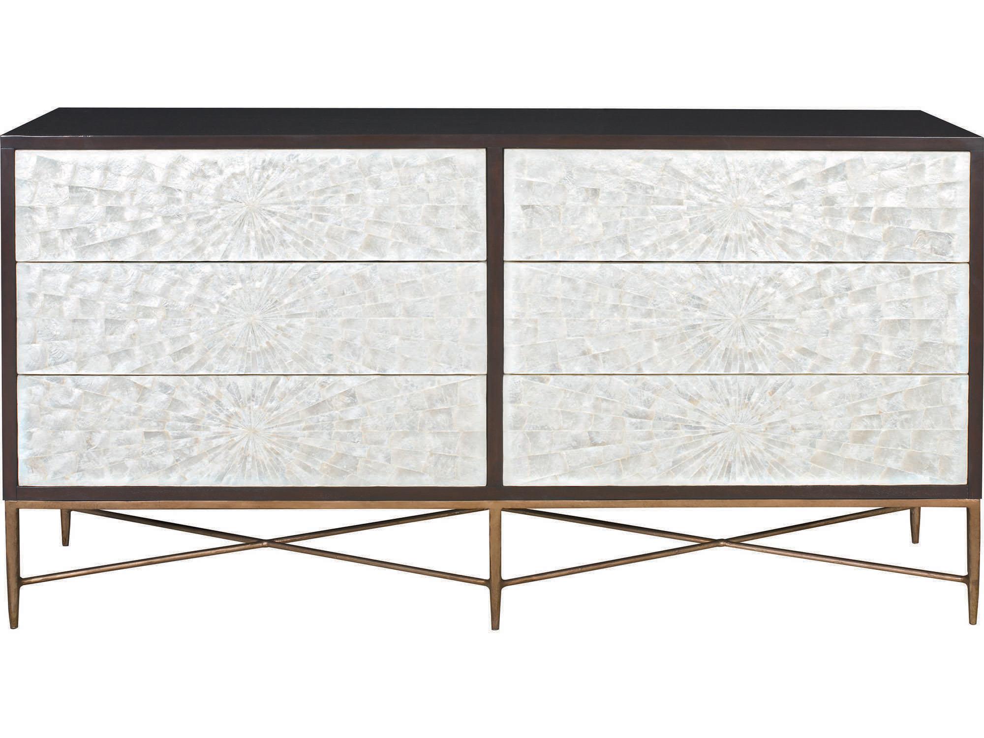 Bernhardt Interiors Casegoods Adagio 6-Drawers White Cherry Wood Double Dresser